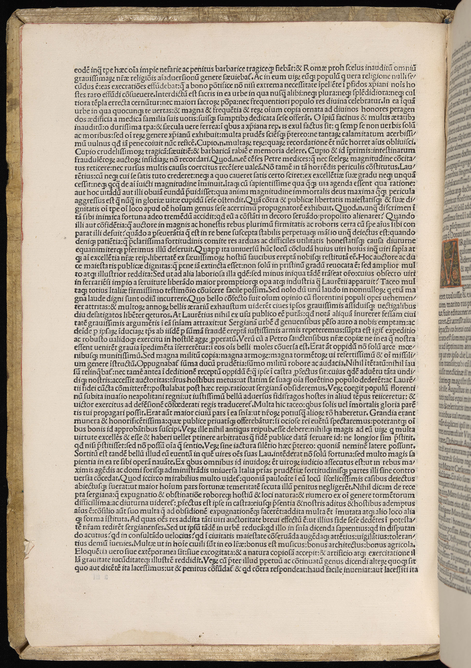 Vergilius cum c?mentariis quinque videlicet: Seruii, Landini, Ant. Mancinelli, Donati, Domitii. (M. Vegius' Book XIII addition to the Aen. Also Priapeia and Catalecta.) / Colophon: Impressu Venetiis per Bartolome? de Zanis de Portesio. . . . M.cccc.xciii. Stamped vellum with clasps. Very rare. Fol. - Image 14