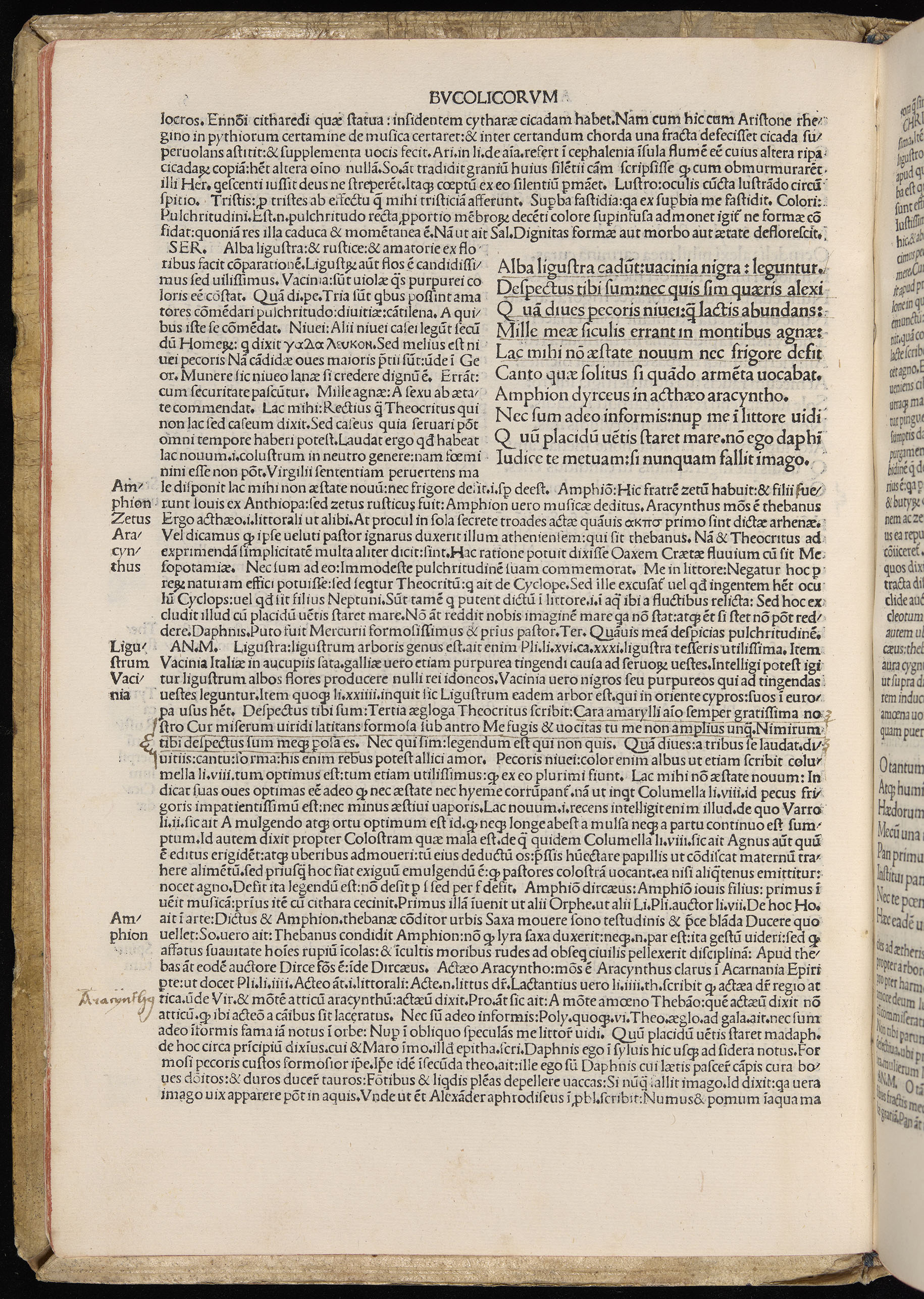 Vergilius cum c?mentariis quinque videlicet: Seruii, Landini, Ant. Mancinelli, Donati, Domitii. (M. Vegius' Book XIII addition to the Aen. Also Priapeia and Catalecta.) / Colophon: Impressu Venetiis per Bartolome? de Zanis de Portesio. . . . M.cccc.xciii. Stamped vellum with clasps. Very rare. Fol. - Image 30