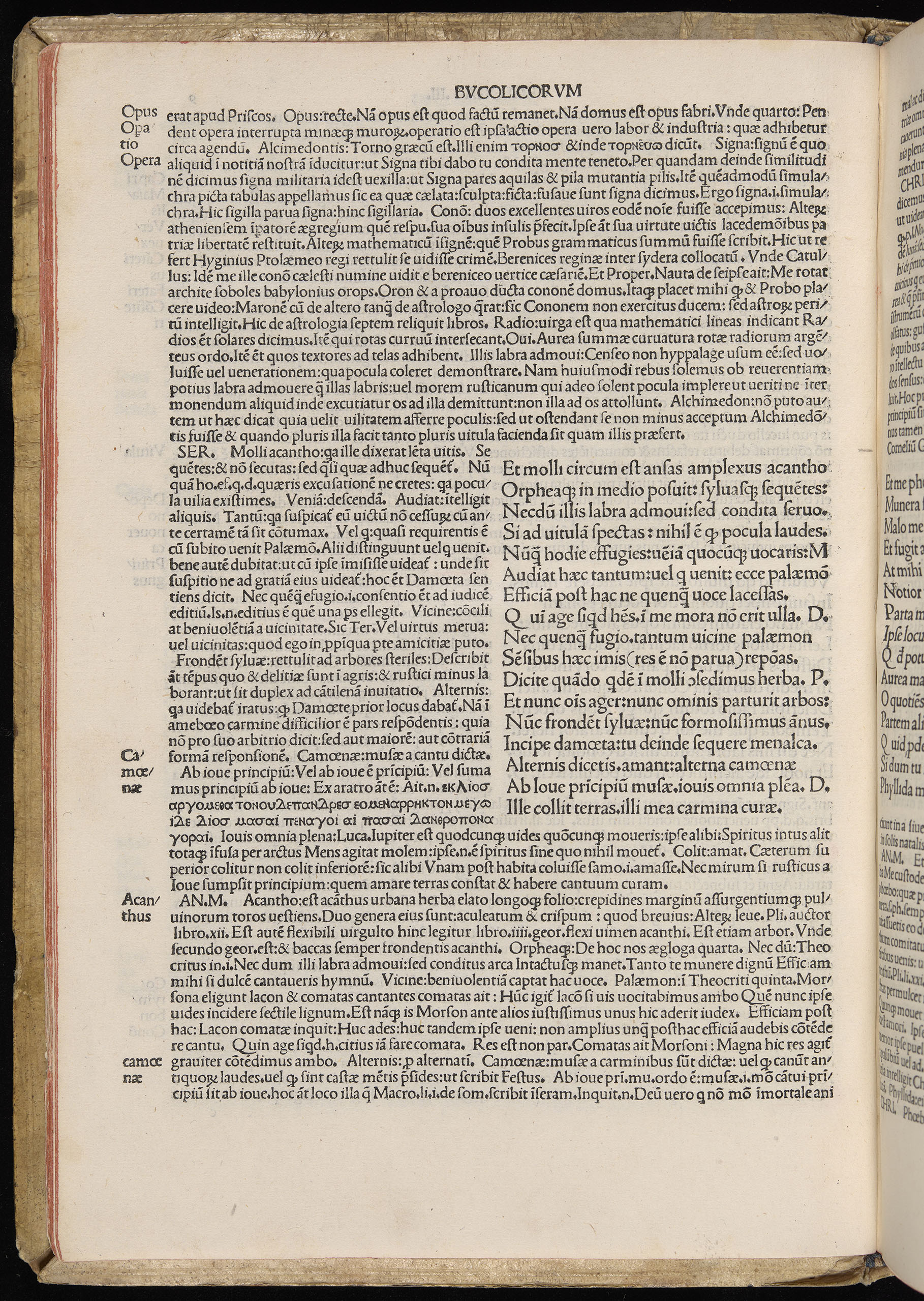 Vergilius cum c?mentariis quinque videlicet: Seruii, Landini, Ant. Mancinelli, Donati, Domitii. (M. Vegius' Book XIII addition to the Aen. Also Priapeia and Catalecta.) / Colophon: Impressu Venetiis per Bartolome? de Zanis de Portesio. . . . M.cccc.xciii. Stamped vellum with clasps. Very rare. Fol. - Image 38