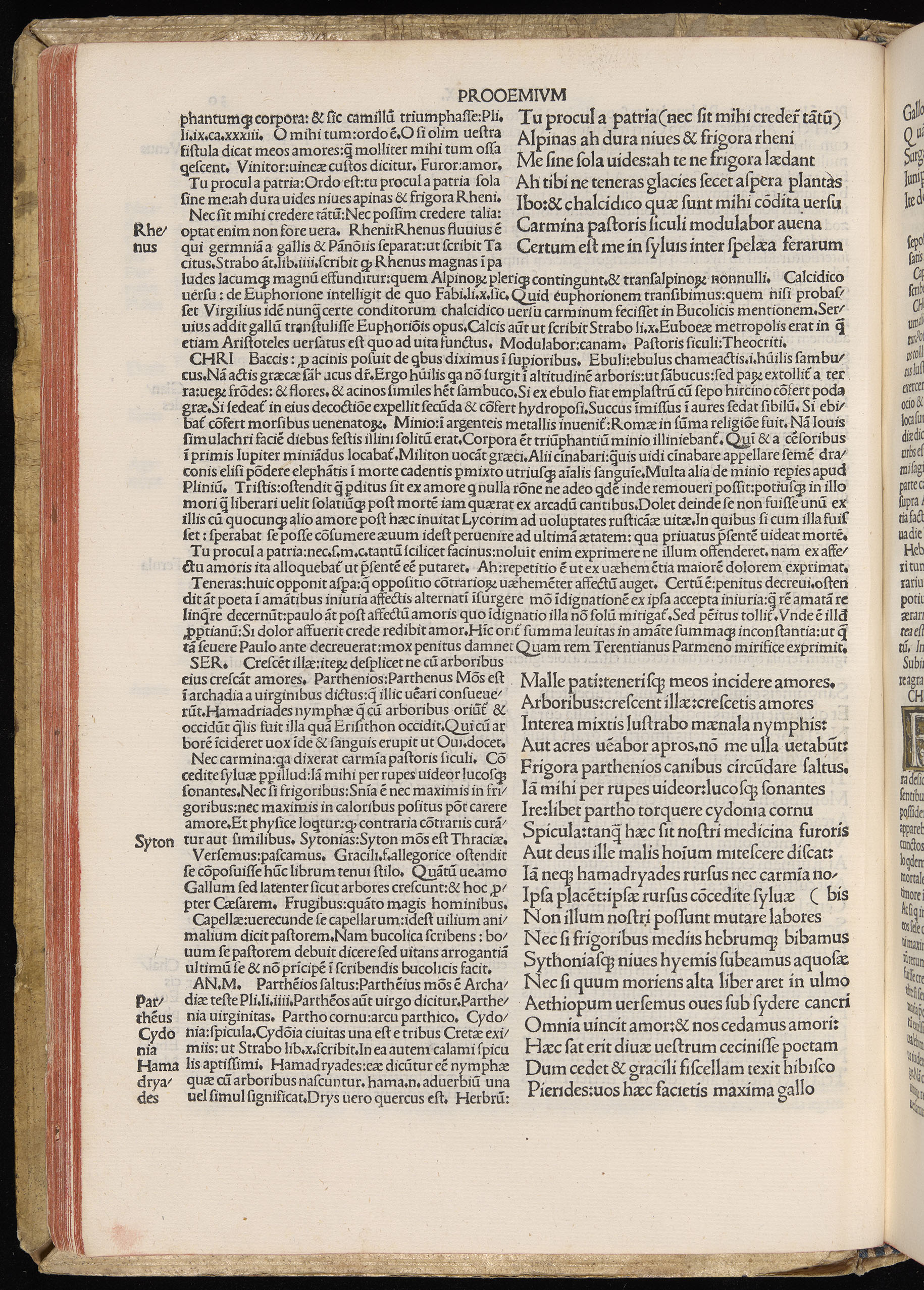 Vergilius cum c?mentariis quinque videlicet: Seruii, Landini, Ant. Mancinelli, Donati, Domitii. (M. Vegius' Book XIII addition to the Aen. Also Priapeia and Catalecta.) / Colophon: Impressu Venetiis per Bartolome? de Zanis de Portesio. . . . M.cccc.xciii. Stamped vellum with clasps. Very rare. Fol. - Image 80