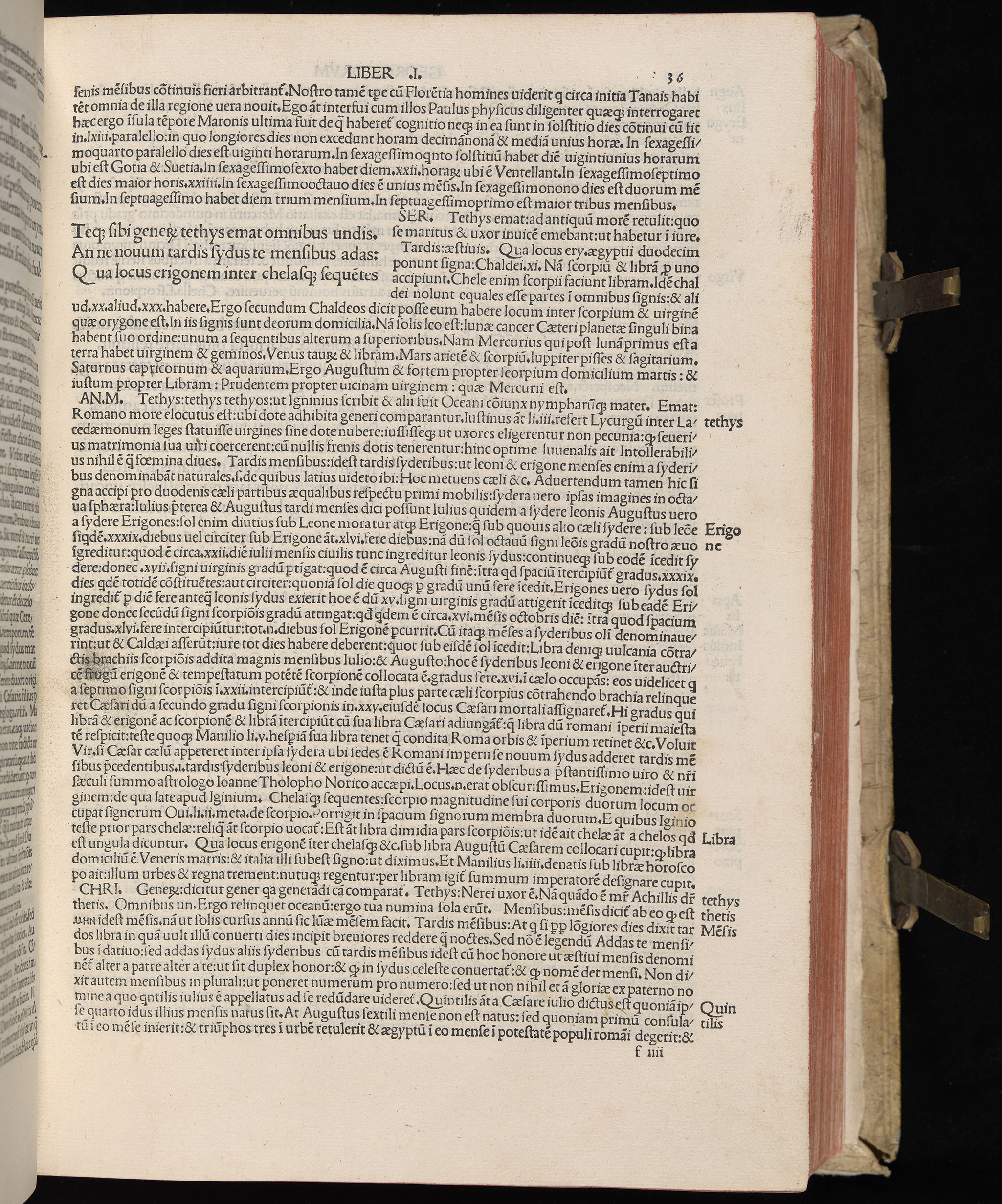 Vergilius cum c?mentariis quinque videlicet: Seruii, Landini, Ant. Mancinelli, Donati, Domitii. (M. Vegius' Book XIII addition to the Aen. Also Priapeia and Catalecta.) / Colophon: Impressu Venetiis per Bartolome? de Zanis de Portesio. . . . M.cccc.xciii. Stamped vellum with clasps. Very rare. Fol. - Image 91