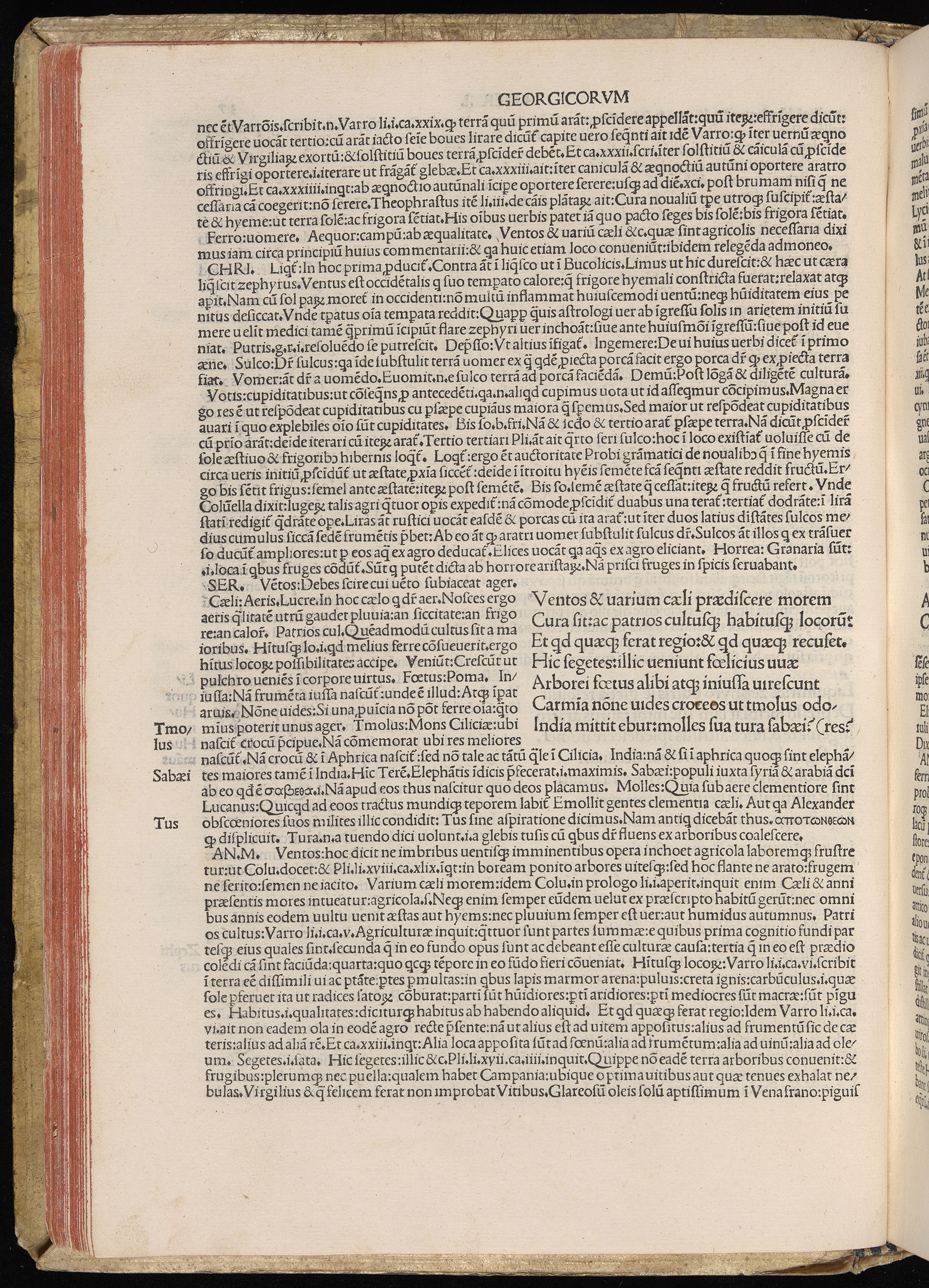 Vergilius cum c?mentariis quinque videlicet: Seruii, Landini, Ant. Mancinelli, Donati, Domitii. (M. Vegius' Book XIII addition to the Aen. Also Priapeia and Catalecta.) / Colophon: Impressu Venetiis per Bartolome? de Zanis de Portesio. . . . M.cccc.xciii. Stamped vellum with clasps. Very rare. Fol. - Image 94