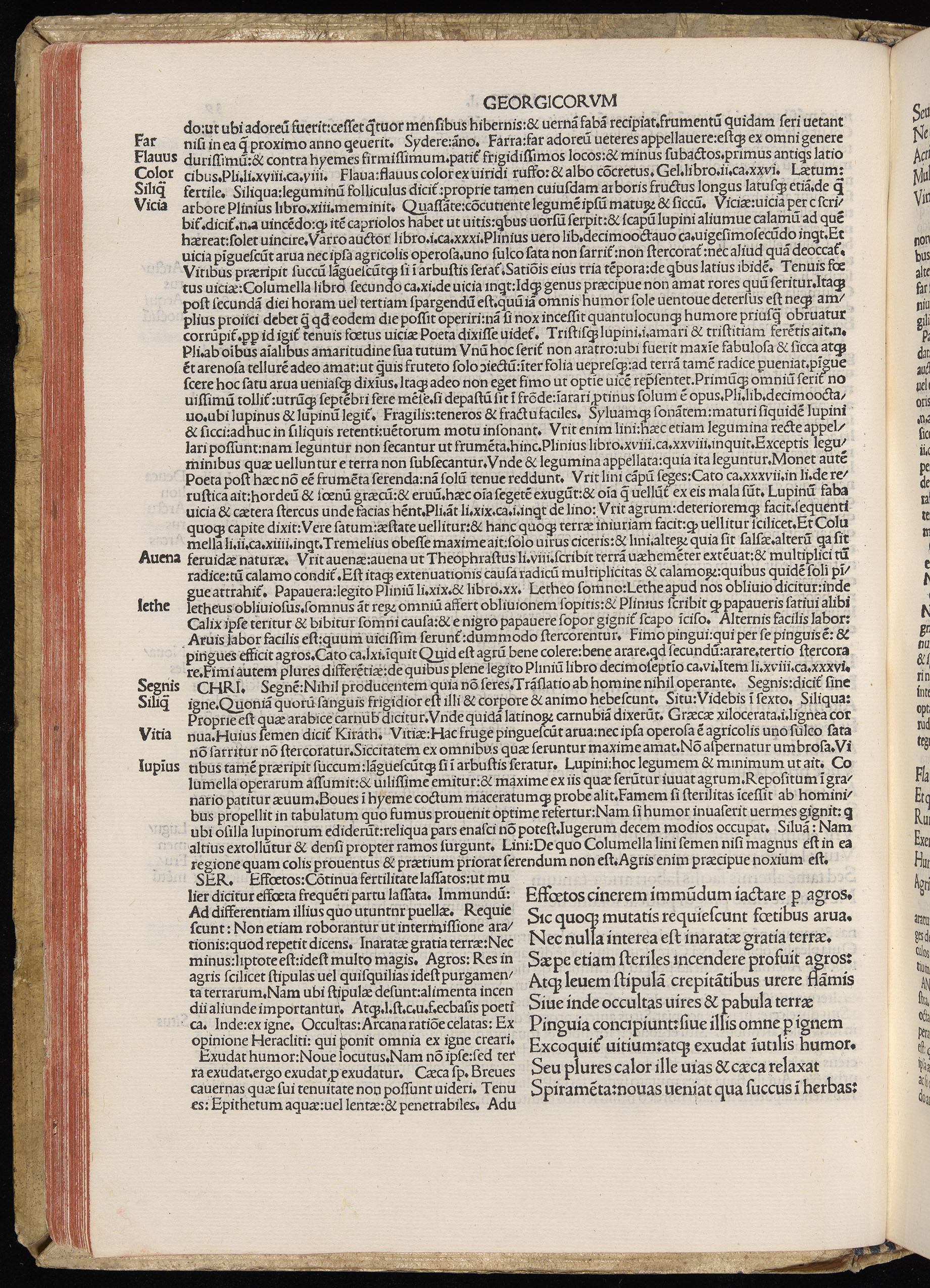 Vergilius cum c?mentariis quinque videlicet: Seruii, Landini, Ant. Mancinelli, Donati, Domitii. (M. Vegius' Book XIII addition to the Aen. Also Priapeia and Catalecta.) / Colophon: Impressu Venetiis per Bartolome? de Zanis de Portesio. . . . M.cccc.xciii. Stamped vellum with clasps. Very rare. Fol. - Image 98