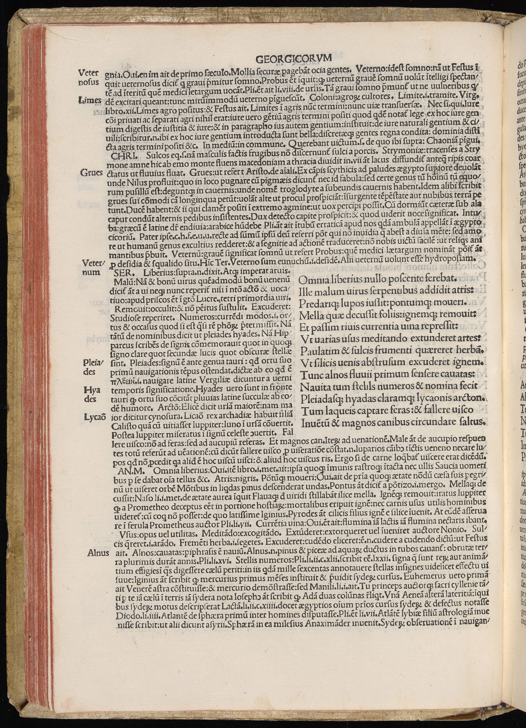 Vergilius cum c?mentariis quinque videlicet: Seruii, Landini, Ant. Mancinelli, Donati, Domitii. (M. Vegius' Book XIII addition to the Aen. Also Priapeia and Catalecta.) / Colophon: Impressu Venetiis per Bartolome? de Zanis de Portesio. . . . M.cccc.xciii. Stamped vellum with clasps. Very rare. Fol. - Image 102