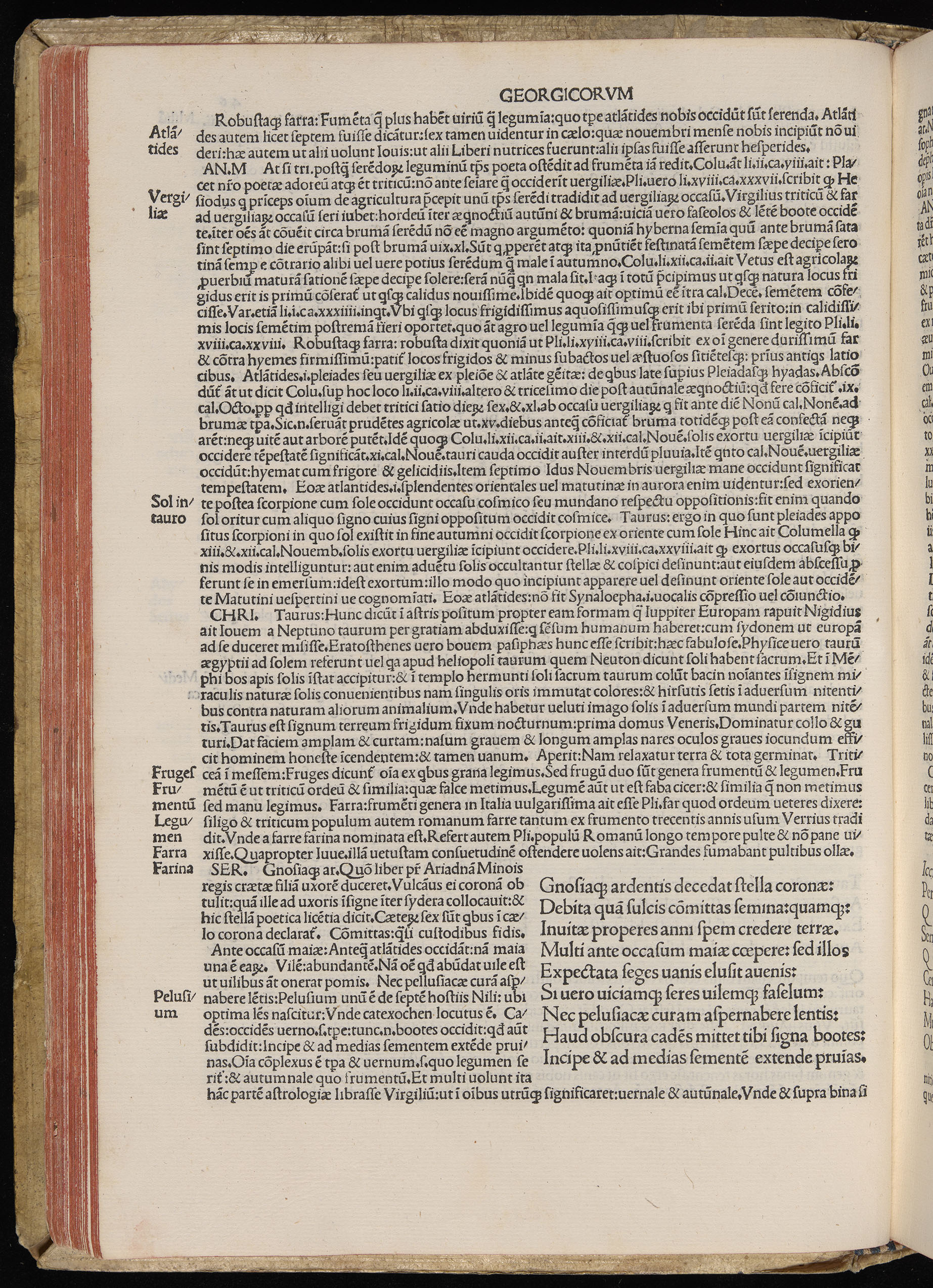Vergilius cum c?mentariis quinque videlicet: Seruii, Landini, Ant. Mancinelli, Donati, Domitii. (M. Vegius' Book XIII addition to the Aen. Also Priapeia and Catalecta.) / Colophon: Impressu Venetiis per Bartolome? de Zanis de Portesio. . . . M.cccc.xciii. Stamped vellum with clasps. Very rare. Fol. - Image 112