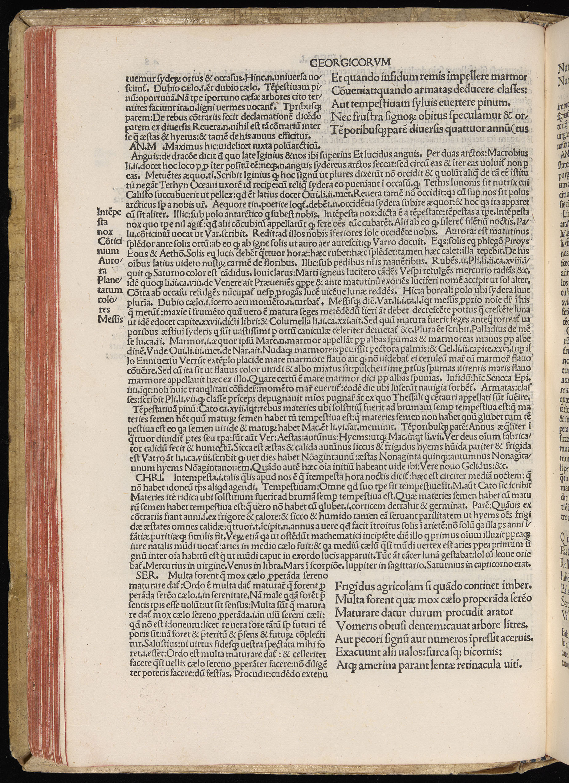 Vergilius cum c?mentariis quinque videlicet: Seruii, Landini, Ant. Mancinelli, Donati, Domitii. (M. Vegius' Book XIII addition to the Aen. Also Priapeia and Catalecta.) / Colophon: Impressu Venetiis per Bartolome? de Zanis de Portesio. . . . M.cccc.xciii. Stamped vellum with clasps. Very rare. Fol. - Image 116
