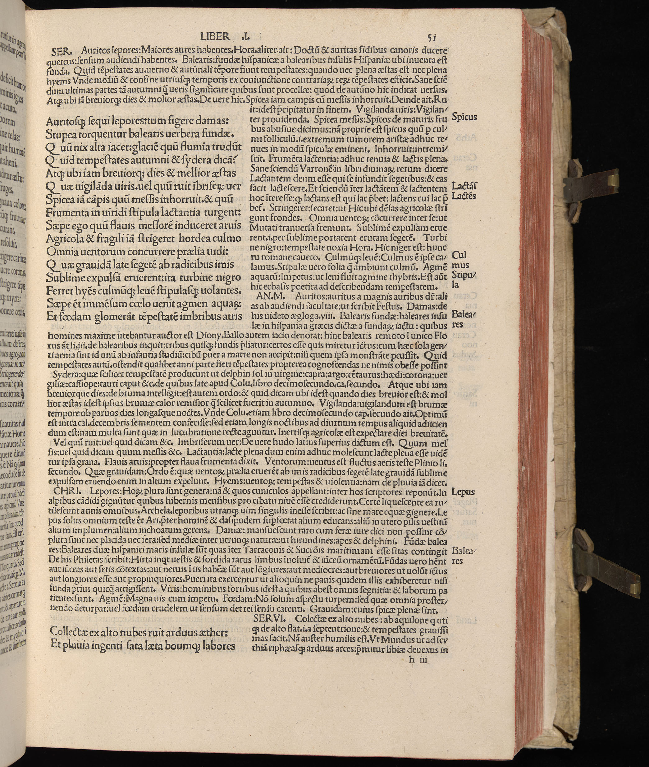 Vergilius cum c?mentariis quinque videlicet: Seruii, Landini, Ant. Mancinelli, Donati, Domitii. (M. Vegius' Book XIII addition to the Aen. Also Priapeia and Catalecta.) / Colophon: Impressu Venetiis per Bartolome? de Zanis de Portesio. . . . M.cccc.xciii. Stamped vellum with clasps. Very rare. Fol. - Image 121