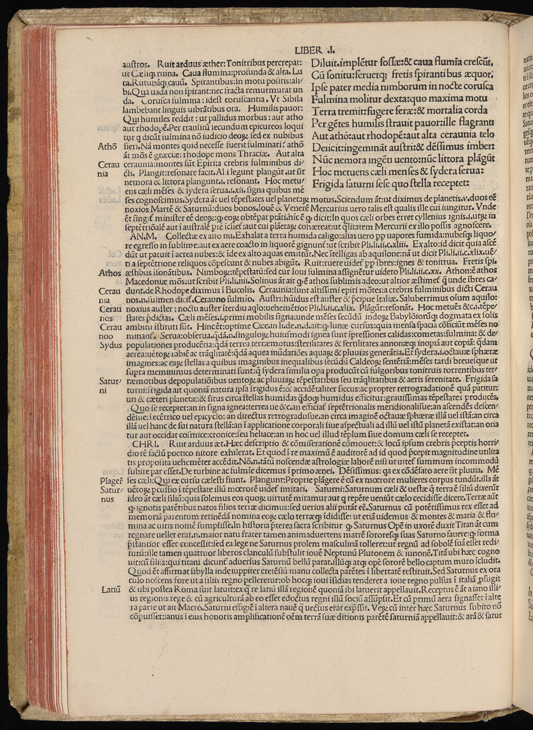 Vergilius cum c?mentariis quinque videlicet: Seruii, Landini, Ant. Mancinelli, Donati, Domitii. (M. Vegius' Book XIII addition to the Aen. Also Priapeia and Catalecta.) / Colophon: Impressu Venetiis per Bartolome? de Zanis de Portesio. . . . M.cccc.xciii. Stamped vellum with clasps. Very rare. Fol. - Image 122