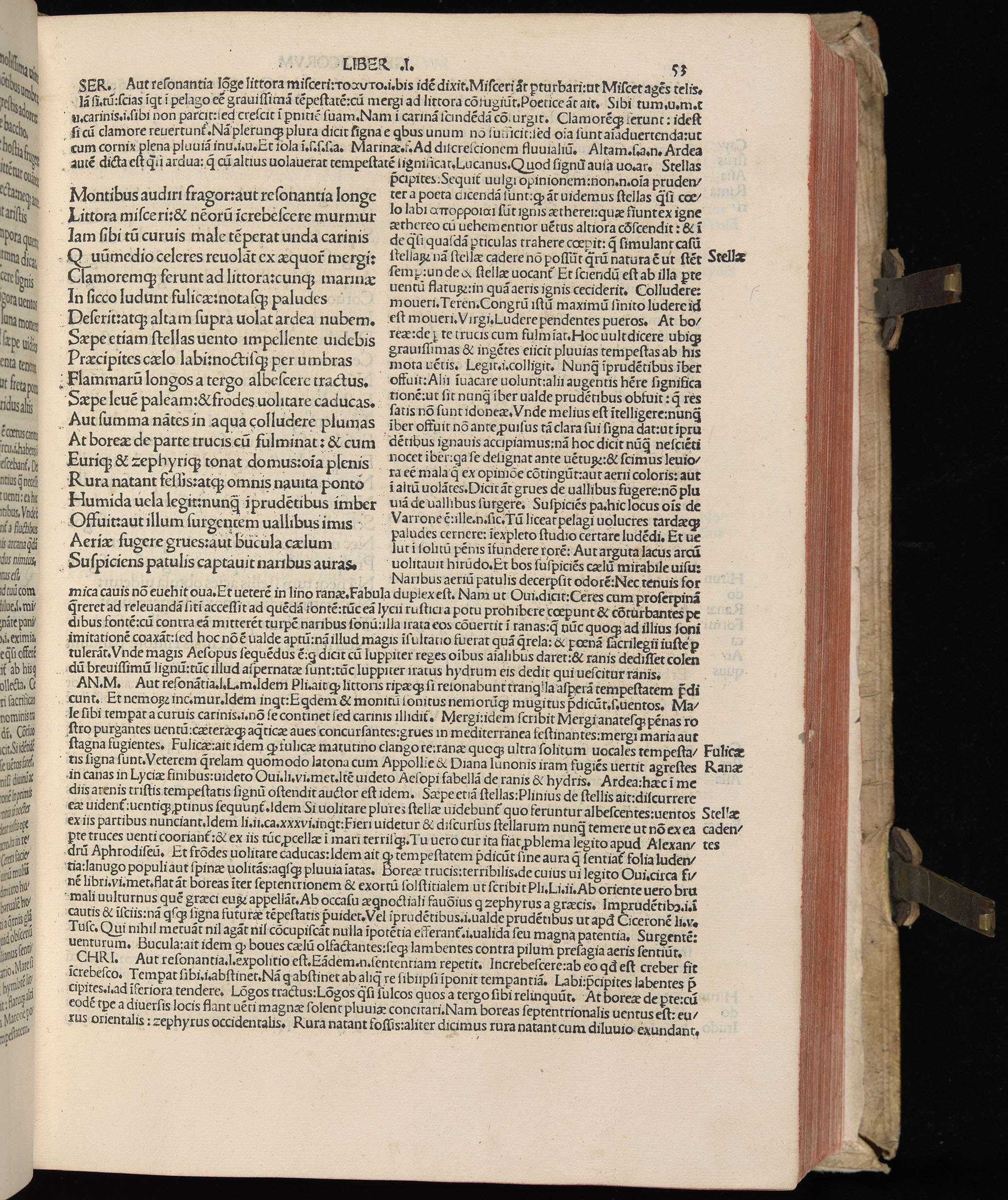 Vergilius cum c?mentariis quinque videlicet: Seruii, Landini, Ant. Mancinelli, Donati, Domitii. (M. Vegius' Book XIII addition to the Aen. Also Priapeia and Catalecta.) / Colophon: Impressu Venetiis per Bartolome? de Zanis de Portesio. . . . M.cccc.xciii. Stamped vellum with clasps. Very rare. Fol. - Image 125