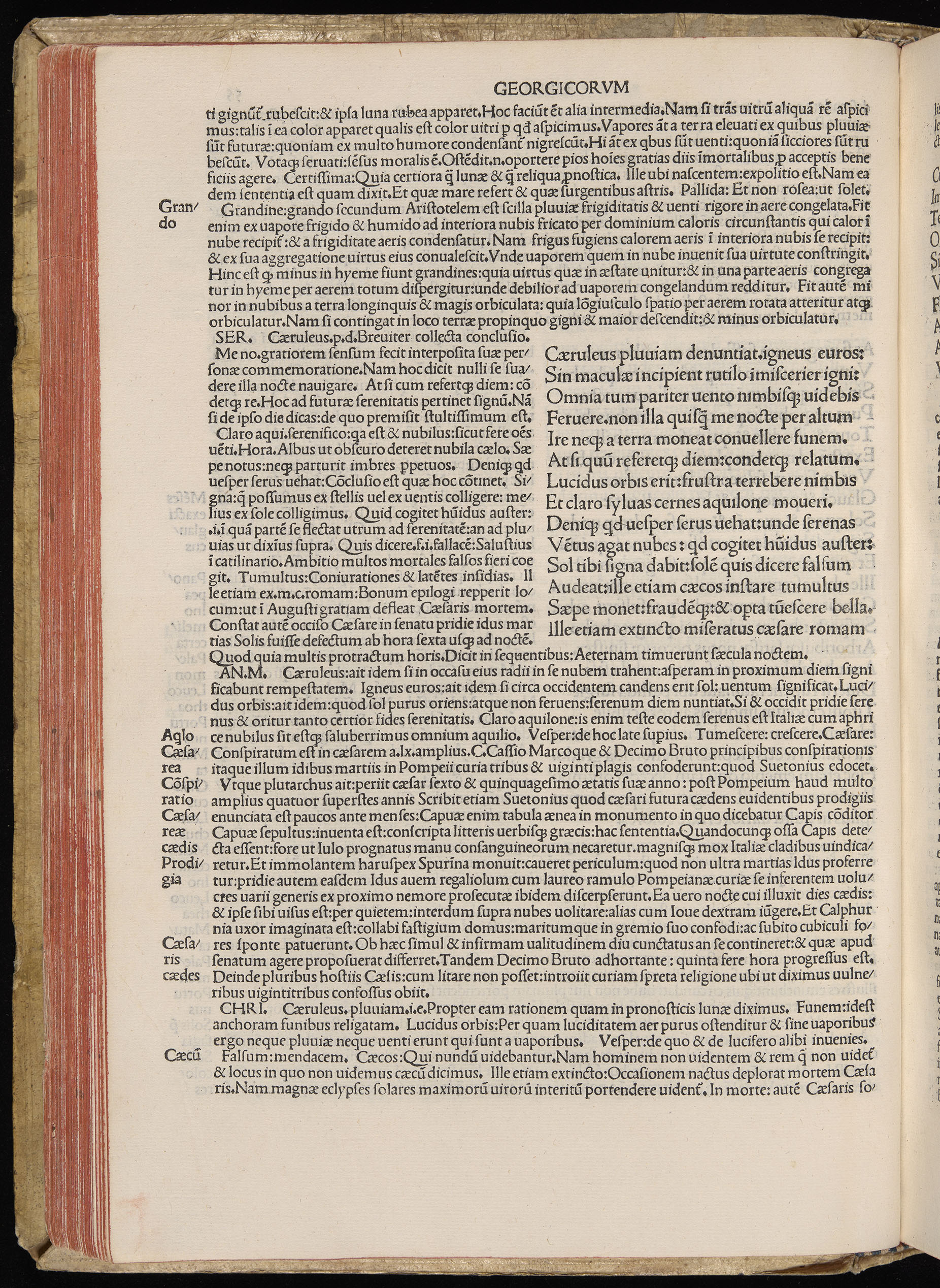 Vergilius cum c?mentariis quinque videlicet: Seruii, Landini, Ant. Mancinelli, Donati, Domitii. (M. Vegius' Book XIII addition to the Aen. Also Priapeia and Catalecta.) / Colophon: Impressu Venetiis per Bartolome? de Zanis de Portesio. . . . M.cccc.xciii. Stamped vellum with clasps. Very rare. Fol. - Image 130