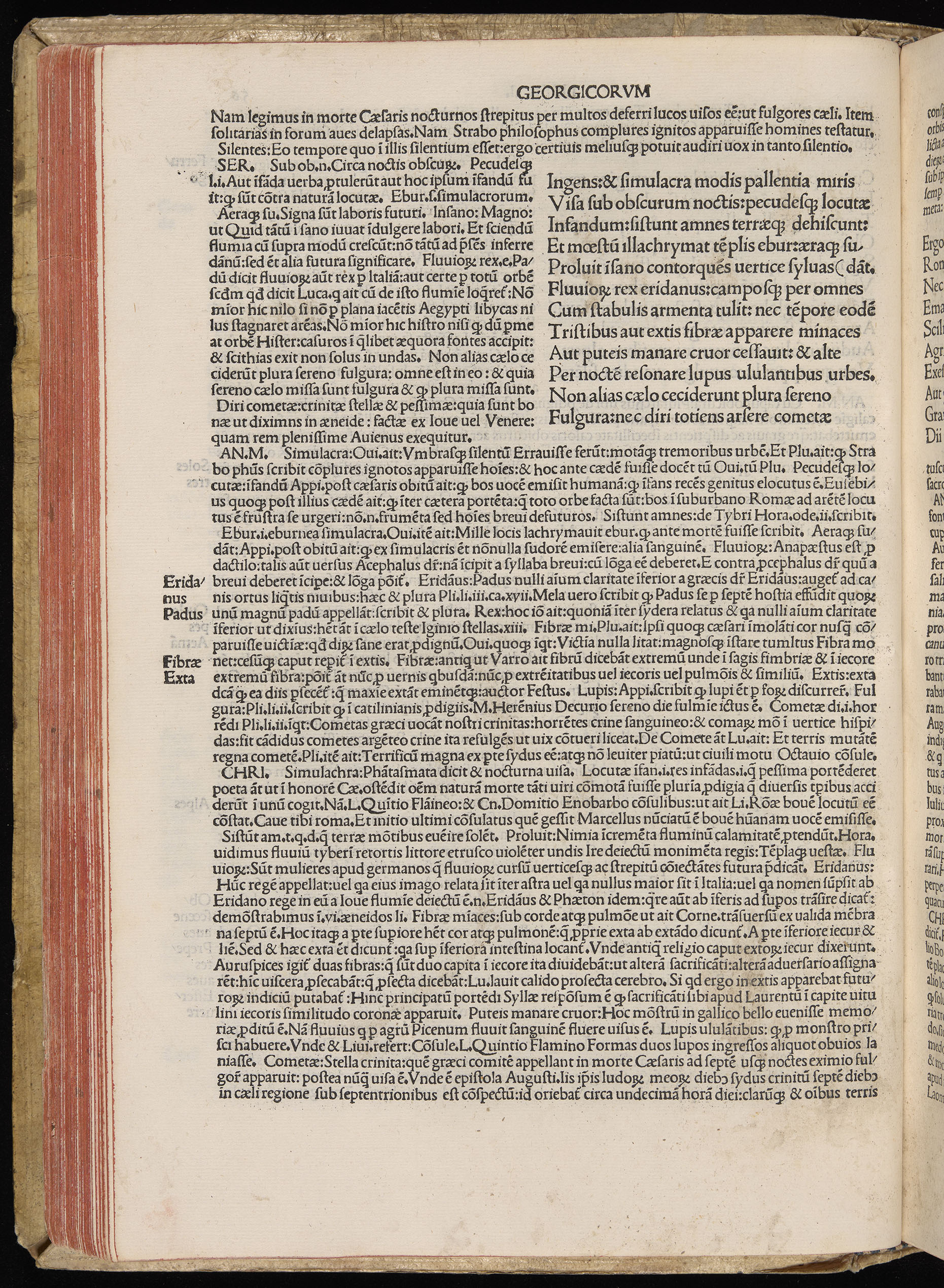 Vergilius cum c?mentariis quinque videlicet: Seruii, Landini, Ant. Mancinelli, Donati, Domitii. (M. Vegius' Book XIII addition to the Aen. Also Priapeia and Catalecta.) / Colophon: Impressu Venetiis per Bartolome? de Zanis de Portesio. . . . M.cccc.xciii. Stamped vellum with clasps. Very rare. Fol. - Image 132