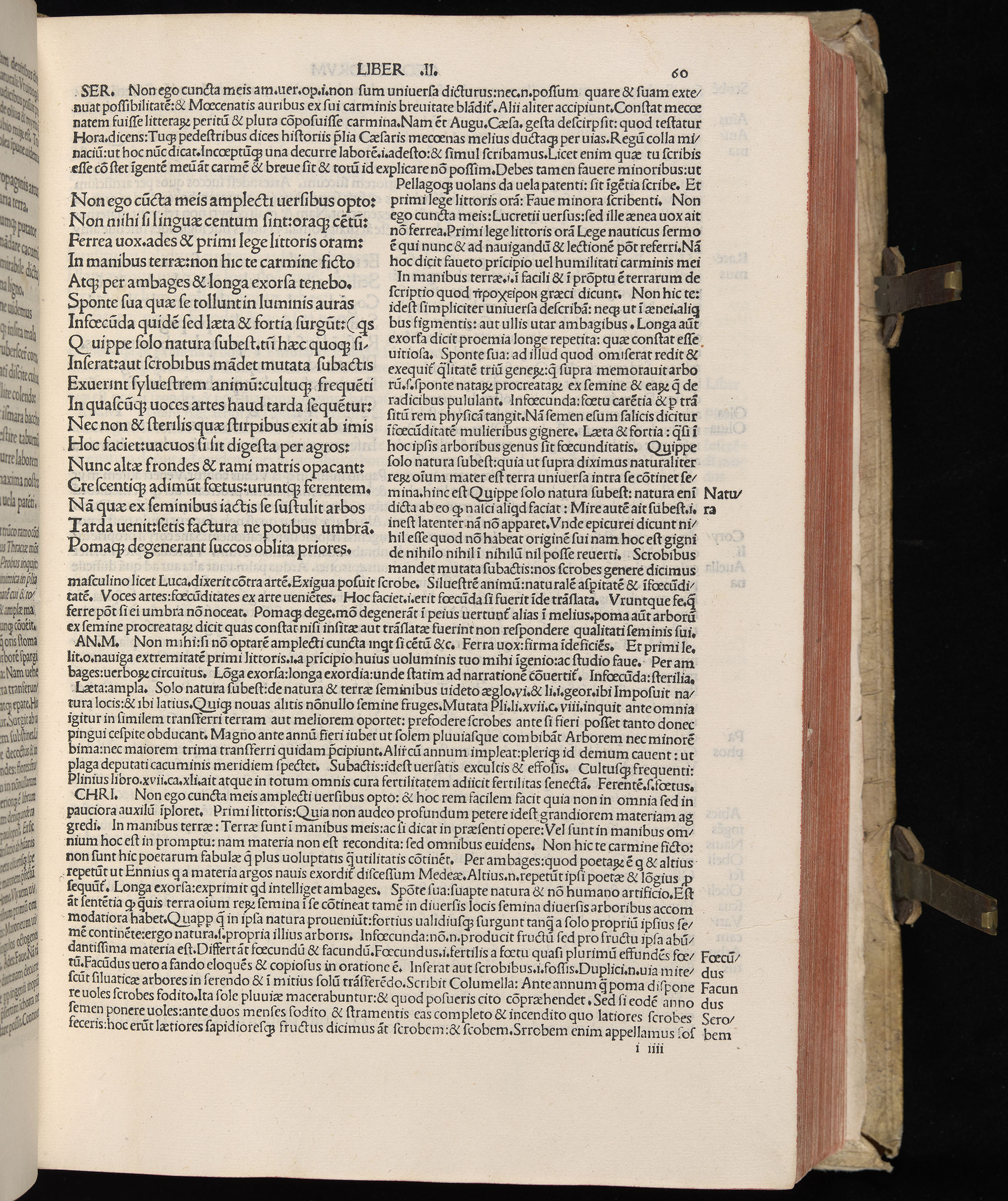 Vergilius cum c?mentariis quinque videlicet: Seruii, Landini, Ant. Mancinelli, Donati, Domitii. (M. Vegius' Book XIII addition to the Aen. Also Priapeia and Catalecta.) / Colophon: Impressu Venetiis per Bartolome? de Zanis de Portesio. . . . M.cccc.xciii. Stamped vellum with clasps. Very rare. Fol. - Image 139