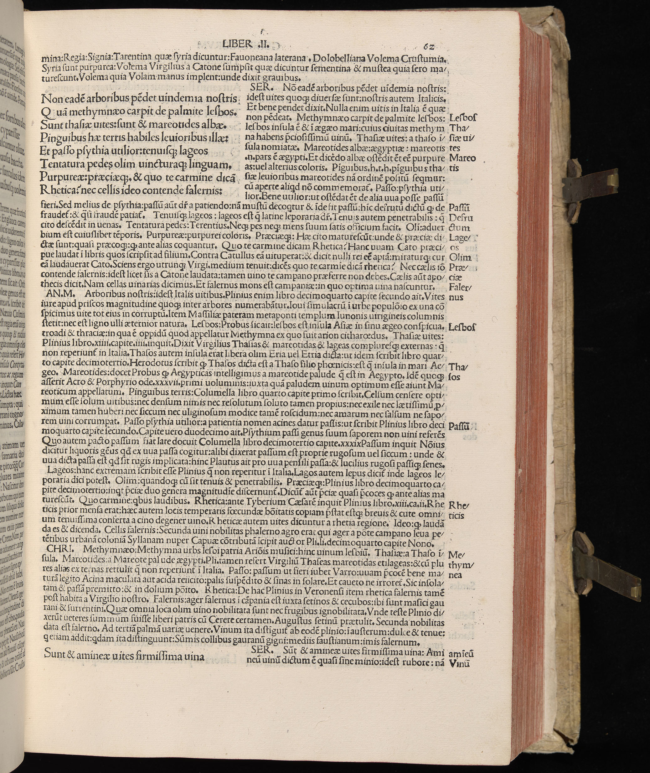 Vergilius cum c?mentariis quinque videlicet: Seruii, Landini, Ant. Mancinelli, Donati, Domitii. (M. Vegius' Book XIII addition to the Aen. Also Priapeia and Catalecta.) / Colophon: Impressu Venetiis per Bartolome? de Zanis de Portesio. . . . M.cccc.xciii. Stamped vellum with clasps. Very rare. Fol. - Image 143