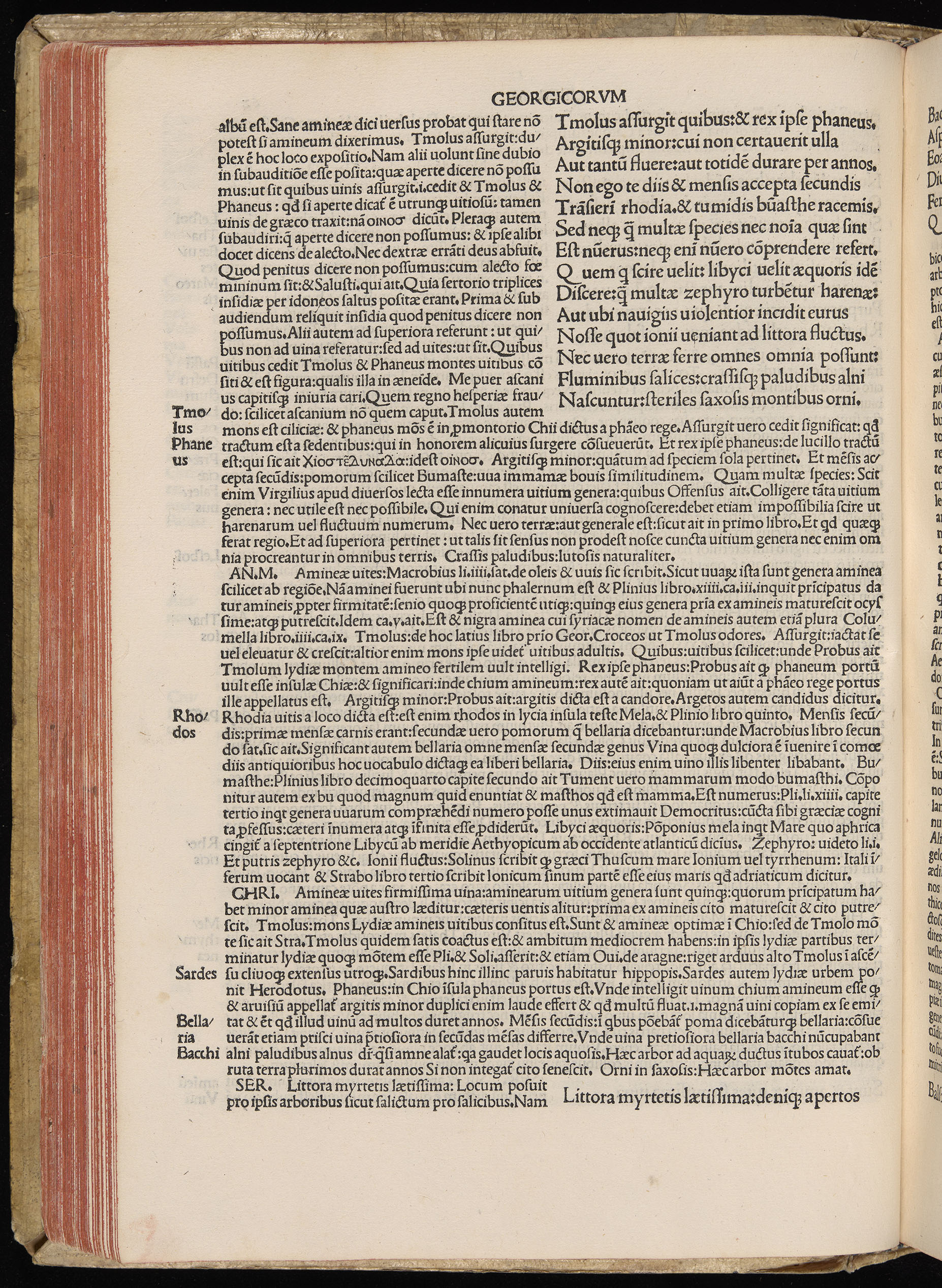 Vergilius cum c?mentariis quinque videlicet: Seruii, Landini, Ant. Mancinelli, Donati, Domitii. (M. Vegius' Book XIII addition to the Aen. Also Priapeia and Catalecta.) / Colophon: Impressu Venetiis per Bartolome? de Zanis de Portesio. . . . M.cccc.xciii. Stamped vellum with clasps. Very rare. Fol. - Image 144