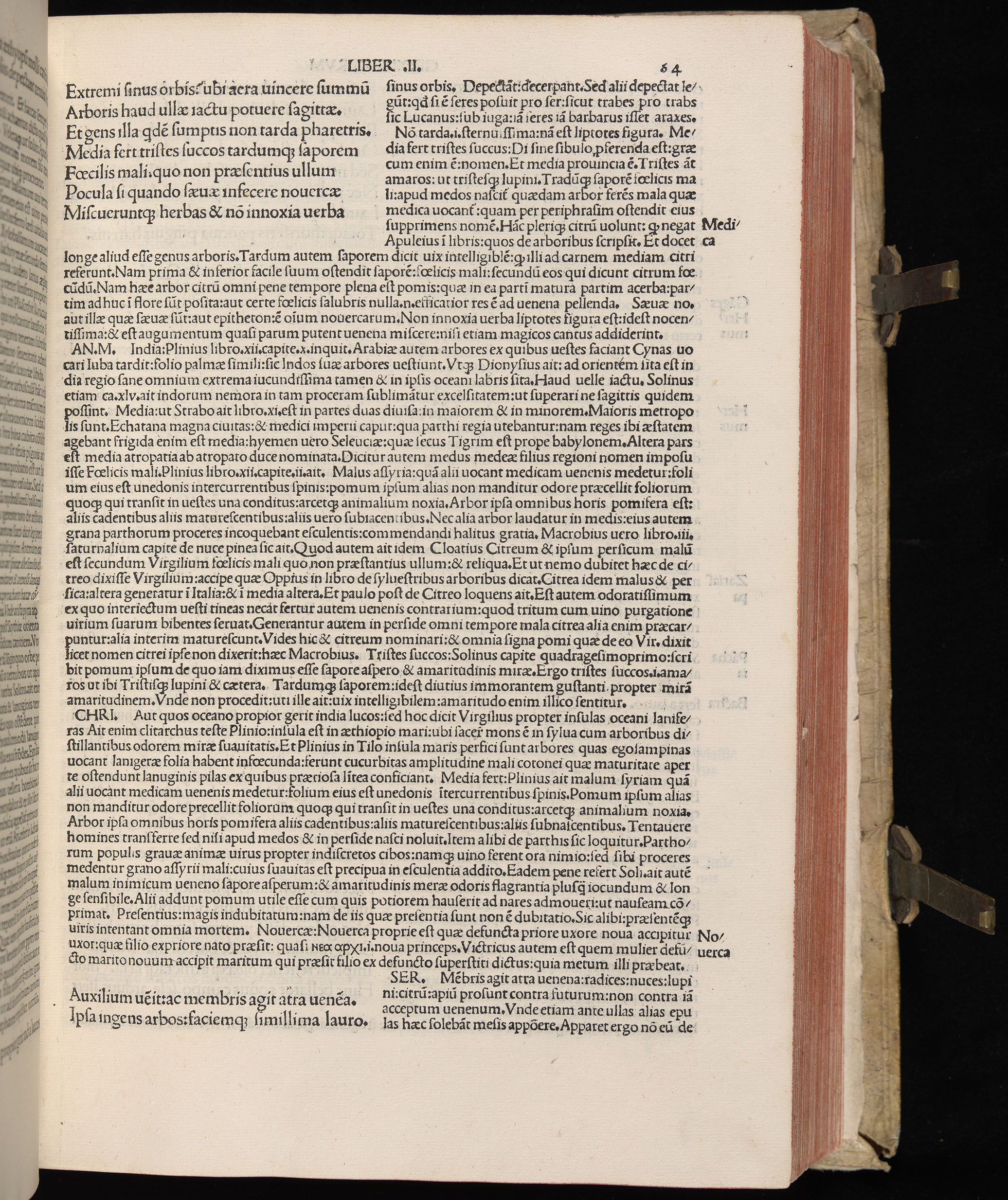 Vergilius cum c?mentariis quinque videlicet: Seruii, Landini, Ant. Mancinelli, Donati, Domitii. (M. Vegius' Book XIII addition to the Aen. Also Priapeia and Catalecta.) / Colophon: Impressu Venetiis per Bartolome? de Zanis de Portesio. . . . M.cccc.xciii. Stamped vellum with clasps. Very rare. Fol. - Image 147