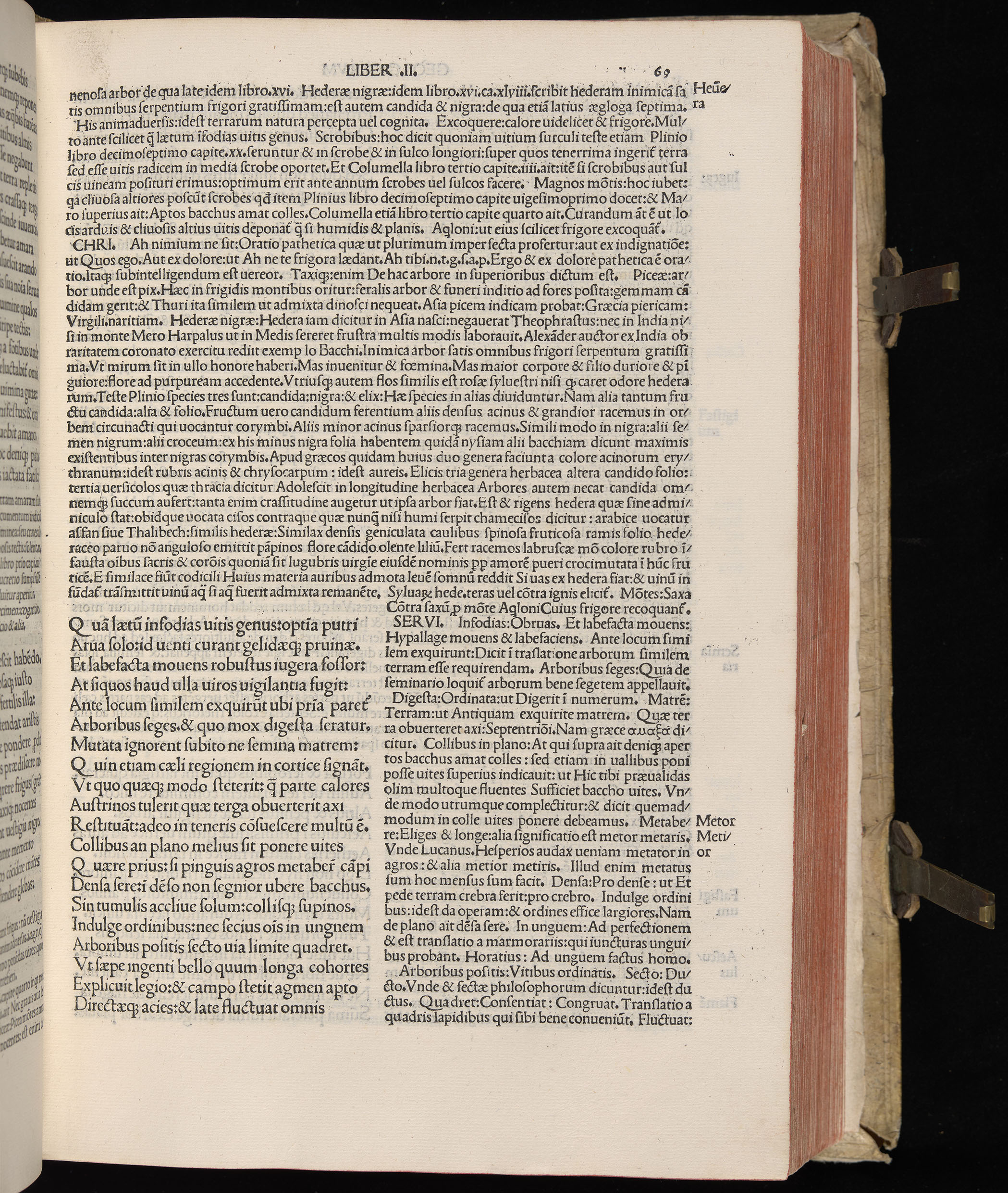 Vergilius cum c?mentariis quinque videlicet: Seruii, Landini, Ant. Mancinelli, Donati, Domitii. (M. Vegius' Book XIII addition to the Aen. Also Priapeia and Catalecta.) / Colophon: Impressu Venetiis per Bartolome? de Zanis de Portesio. . . . M.cccc.xciii. Stamped vellum with clasps. Very rare. Fol. - Image 157