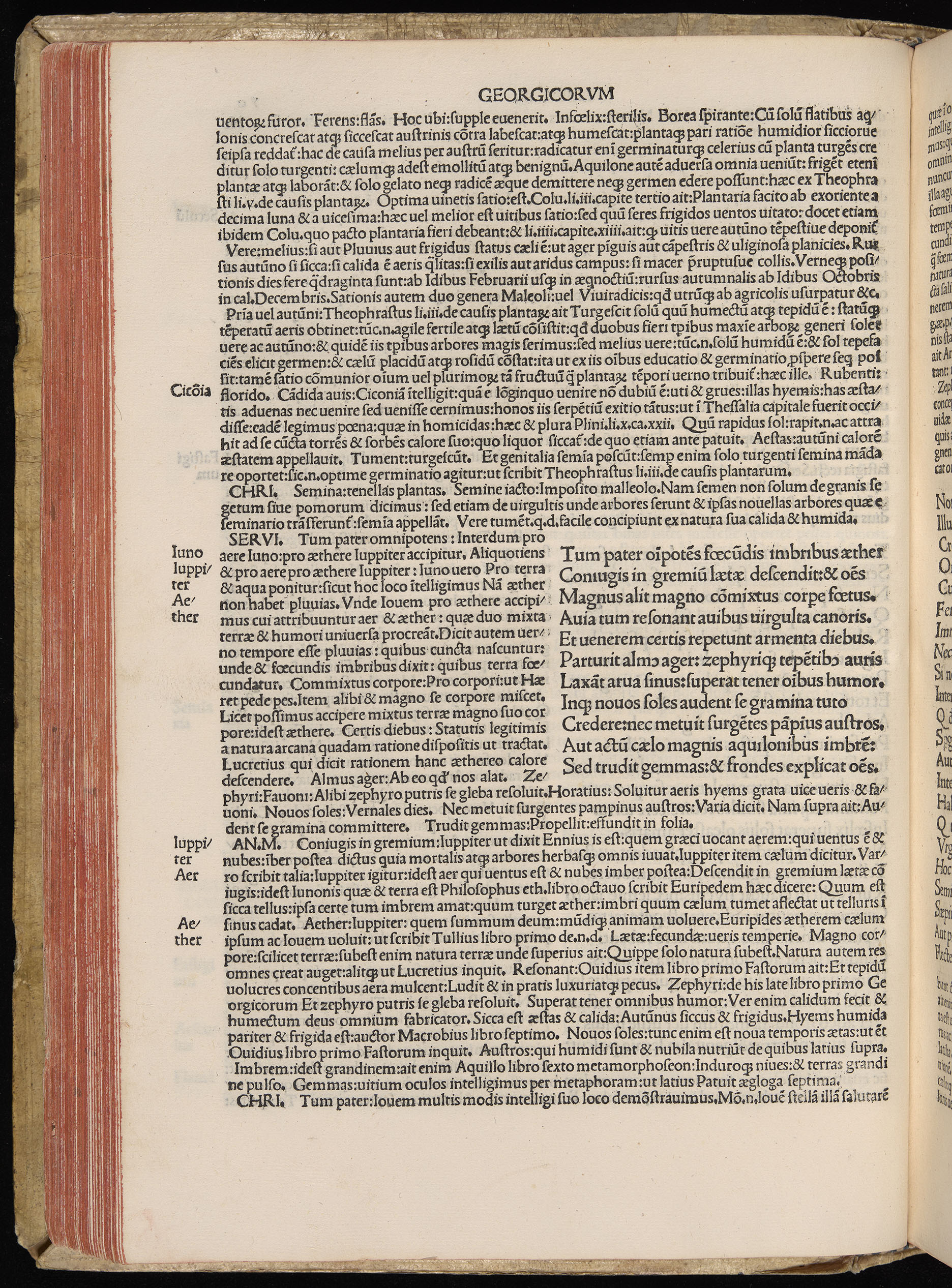 Vergilius cum c?mentariis quinque videlicet: Seruii, Landini, Ant. Mancinelli, Donati, Domitii. (M. Vegius' Book XIII addition to the Aen. Also Priapeia and Catalecta.) / Colophon: Impressu Venetiis per Bartolome? de Zanis de Portesio. . . . M.cccc.xciii. Stamped vellum with clasps. Very rare. Fol. - Image 160
