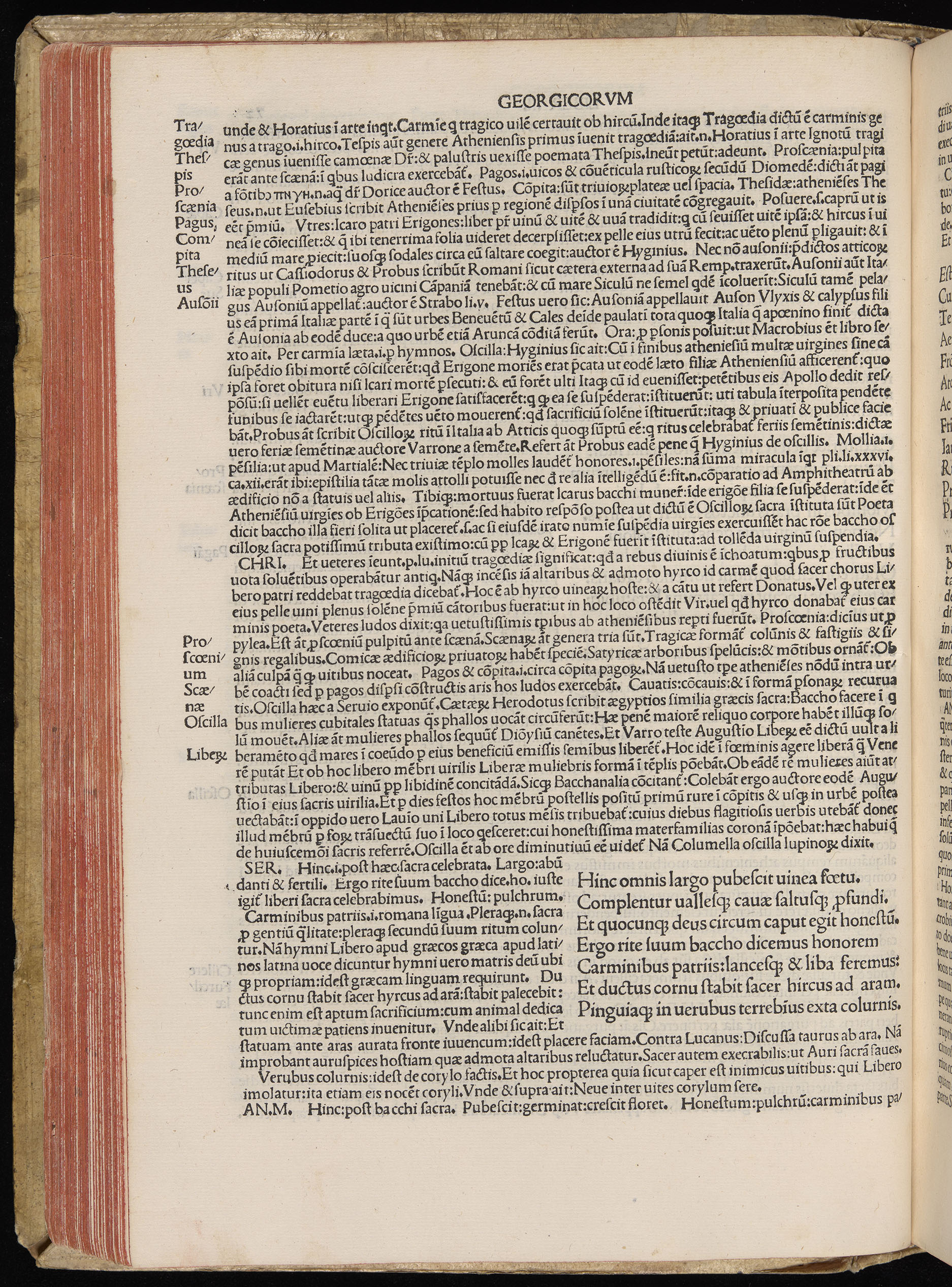 Vergilius cum c?mentariis quinque videlicet: Seruii, Landini, Ant. Mancinelli, Donati, Domitii. (M. Vegius' Book XIII addition to the Aen. Also Priapeia and Catalecta.) / Colophon: Impressu Venetiis per Bartolome? de Zanis de Portesio. . . . M.cccc.xciii. Stamped vellum with clasps. Very rare. Fol. - Image 164