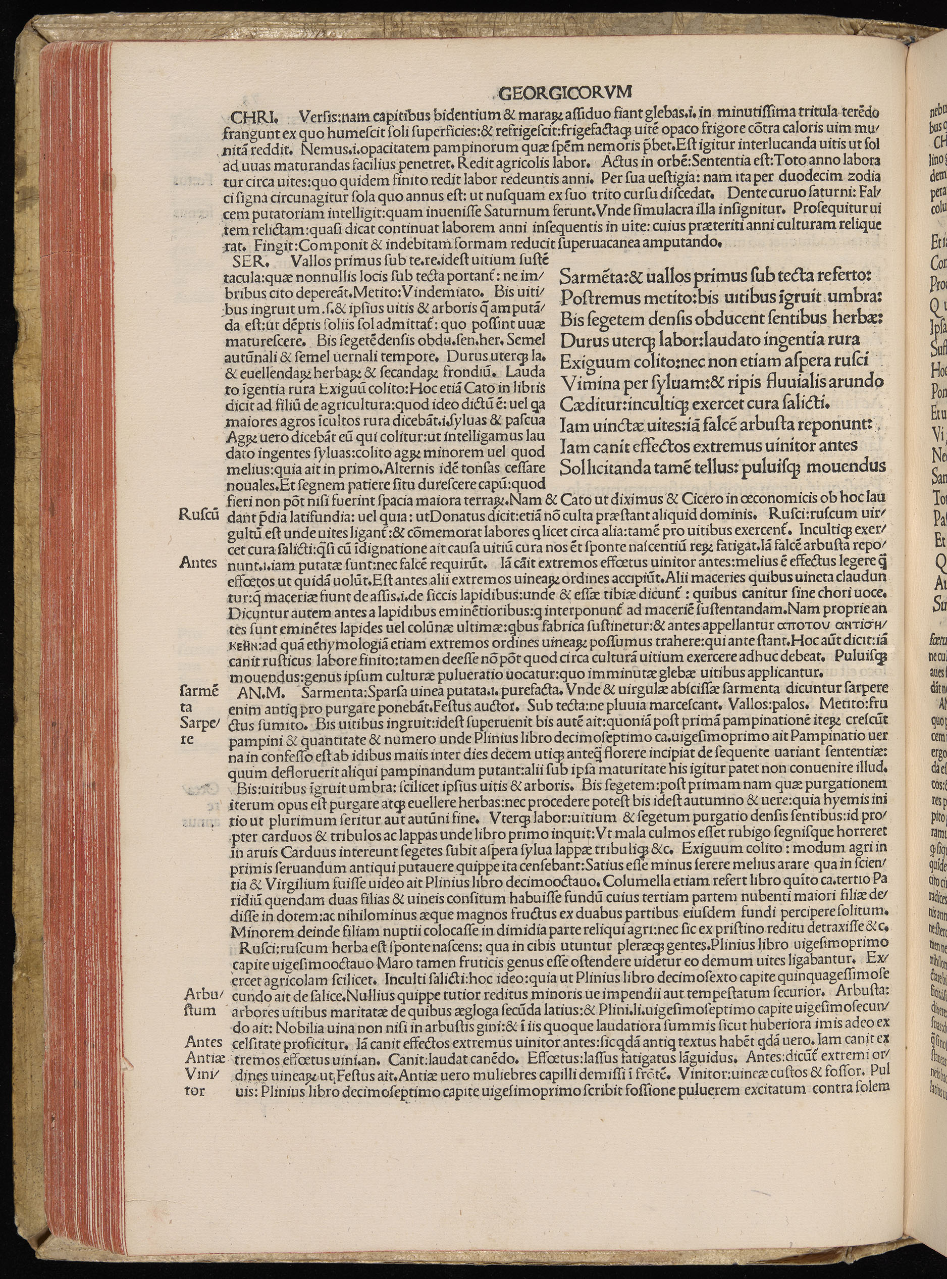 Vergilius cum c?mentariis quinque videlicet: Seruii, Landini, Ant. Mancinelli, Donati, Domitii. (M. Vegius' Book XIII addition to the Aen. Also Priapeia and Catalecta.) / Colophon: Impressu Venetiis per Bartolome? de Zanis de Portesio. . . . M.cccc.xciii. Stamped vellum with clasps. Very rare. Fol. - Image 166