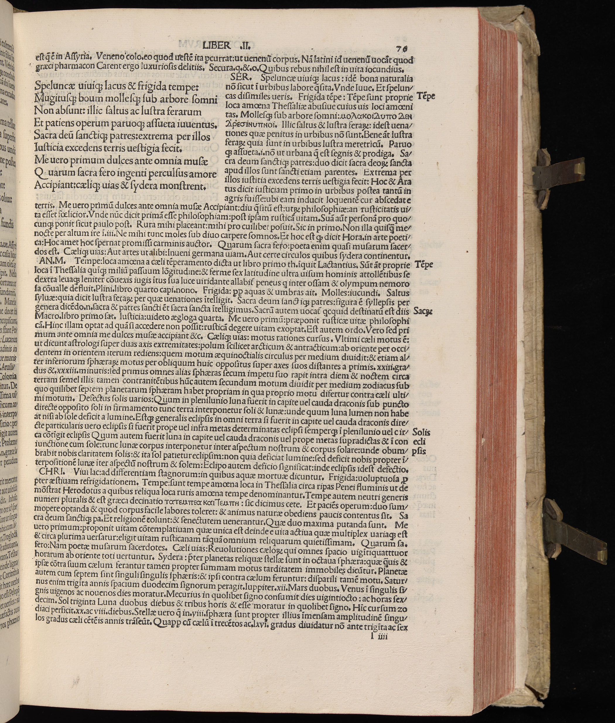 Vergilius cum c?mentariis quinque videlicet: Seruii, Landini, Ant. Mancinelli, Donati, Domitii. (M. Vegius' Book XIII addition to the Aen. Also Priapeia and Catalecta.) / Colophon: Impressu Venetiis per Bartolome? de Zanis de Portesio. . . . M.cccc.xciii. Stamped vellum with clasps. Very rare. Fol. - Image 171