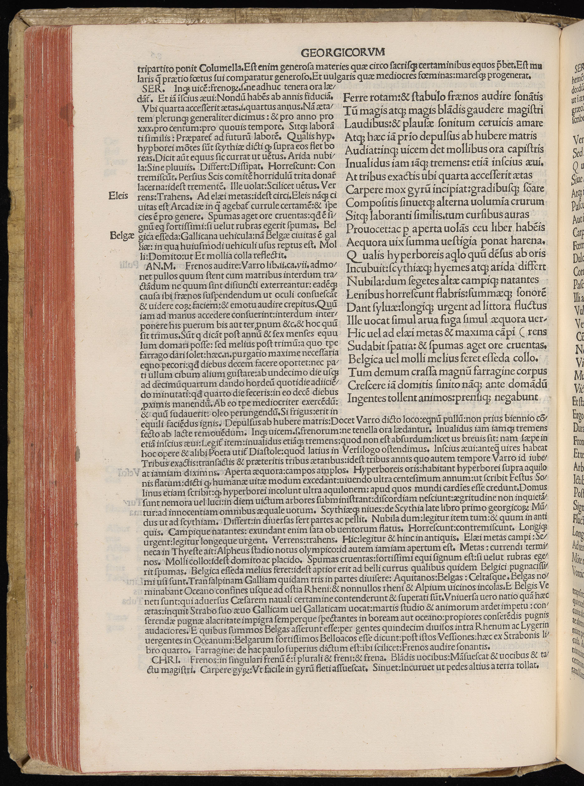 Vergilius cum c?mentariis quinque videlicet: Seruii, Landini, Ant. Mancinelli, Donati, Domitii. (M. Vegius' Book XIII addition to the Aen. Also Priapeia and Catalecta.) / Colophon: Impressu Venetiis per Bartolome? de Zanis de Portesio. . . . M.cccc.xciii. Stamped vellum with clasps. Very rare. Fol. - Image 192