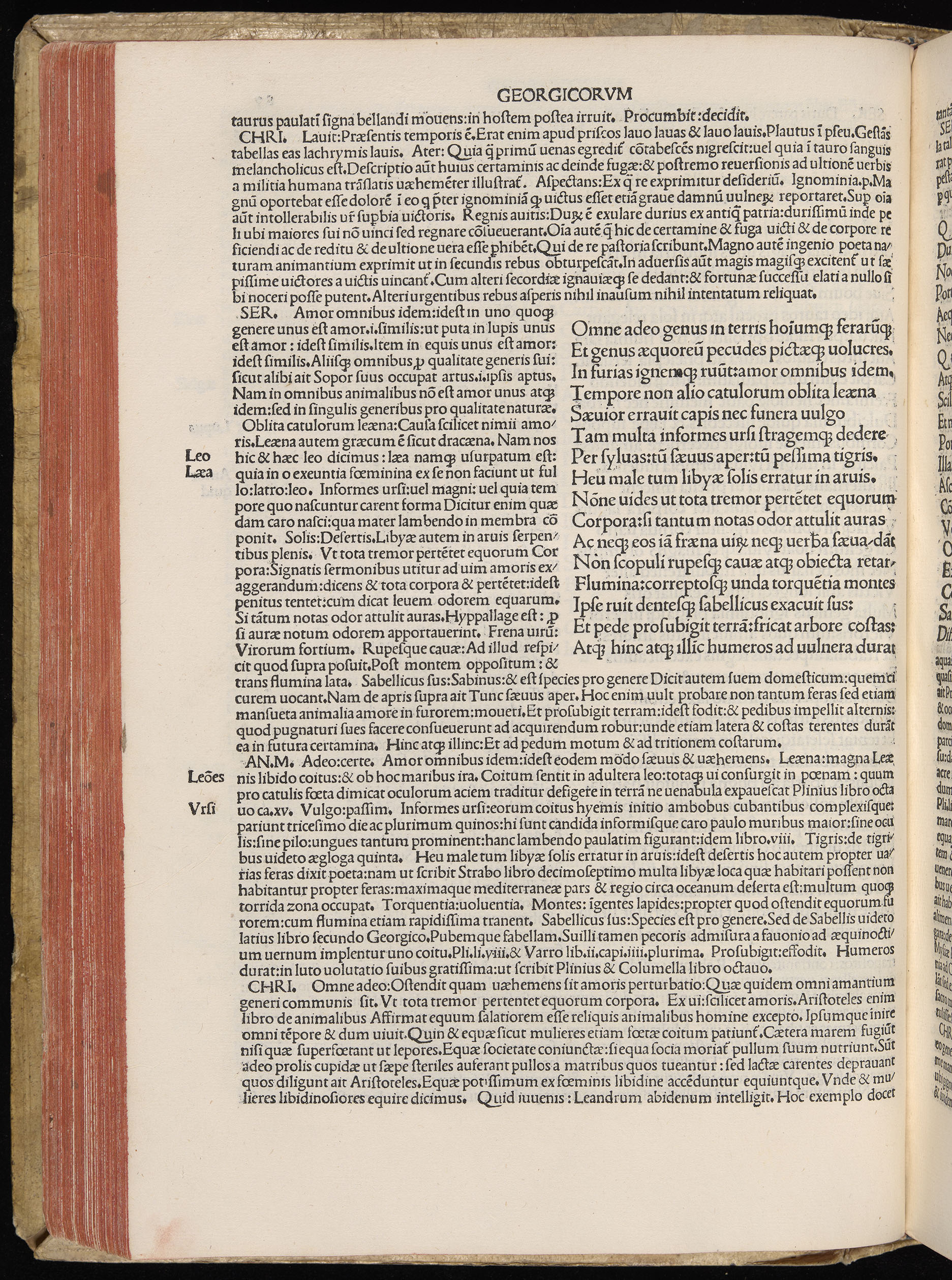 Vergilius cum c?mentariis quinque videlicet: Seruii, Landini, Ant. Mancinelli, Donati, Domitii. (M. Vegius' Book XIII addition to the Aen. Also Priapeia and Catalecta.) / Colophon: Impressu Venetiis per Bartolome? de Zanis de Portesio. . . . M.cccc.xciii. Stamped vellum with clasps. Very rare. Fol. - Image 194