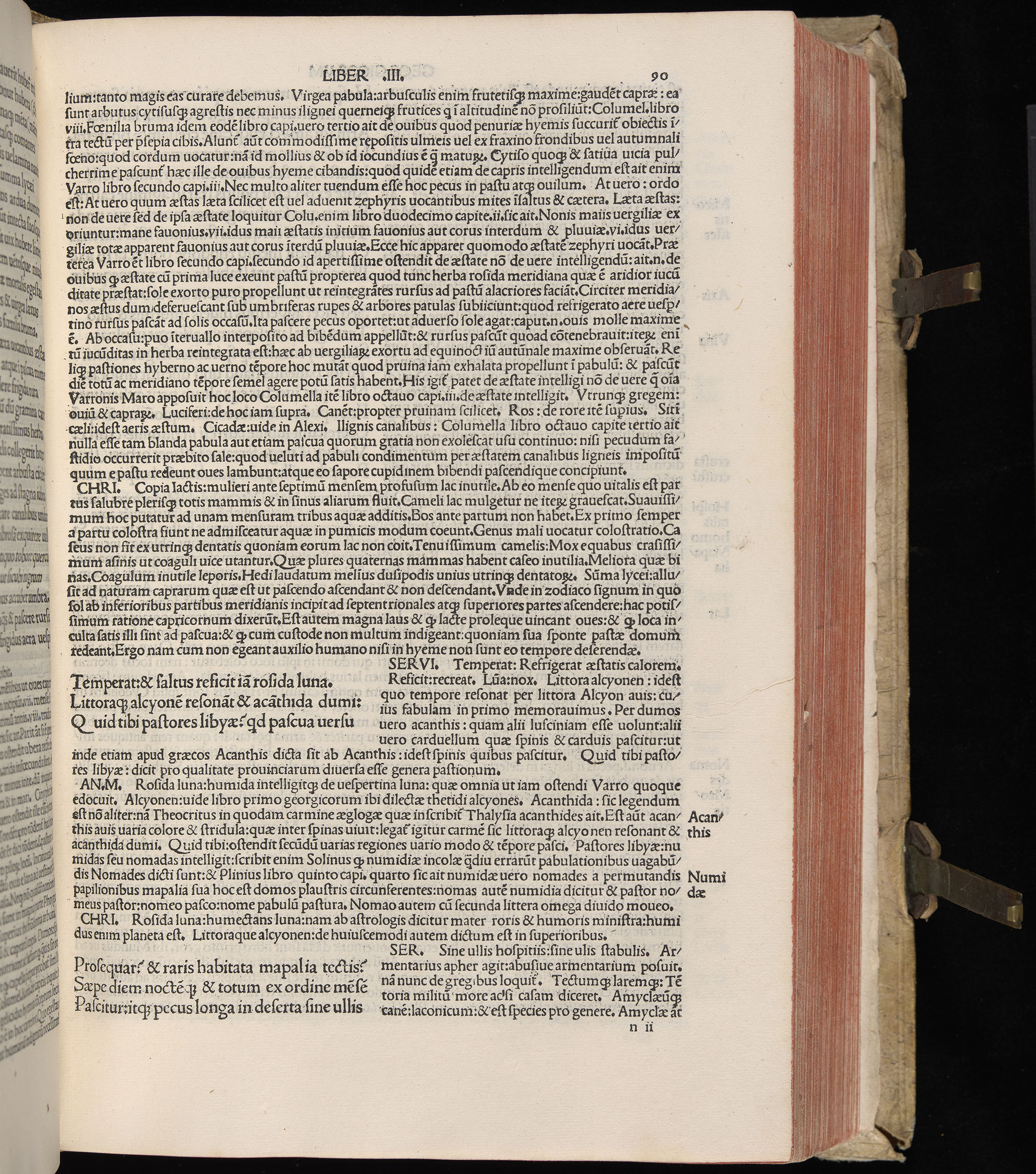 Vergilius cum c?mentariis quinque videlicet: Seruii, Landini, Ant. Mancinelli, Donati, Domitii. (M. Vegius' Book XIII addition to the Aen. Also Priapeia and Catalecta.) / Colophon: Impressu Venetiis per Bartolome? de Zanis de Portesio. . . . M.cccc.xciii. Stamped vellum with clasps. Very rare. Fol. - Image 199