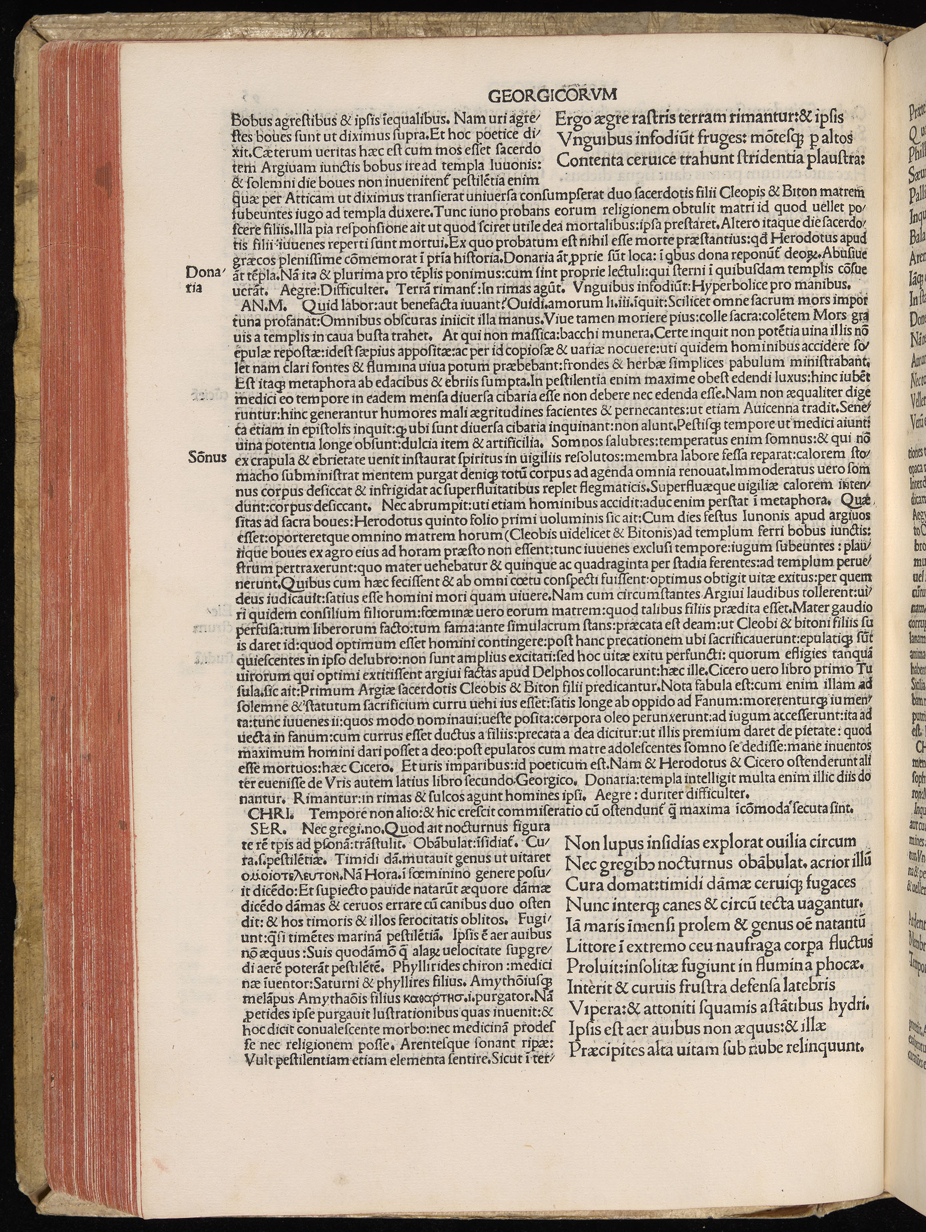 Vergilius cum c?mentariis quinque videlicet: Seruii, Landini, Ant. Mancinelli, Donati, Domitii. (M. Vegius' Book XIII addition to the Aen. Also Priapeia and Catalecta.) / Colophon: Impressu Venetiis per Bartolome? de Zanis de Portesio. . . . M.cccc.xciii. Stamped vellum with clasps. Very rare. Fol. - Image 210
