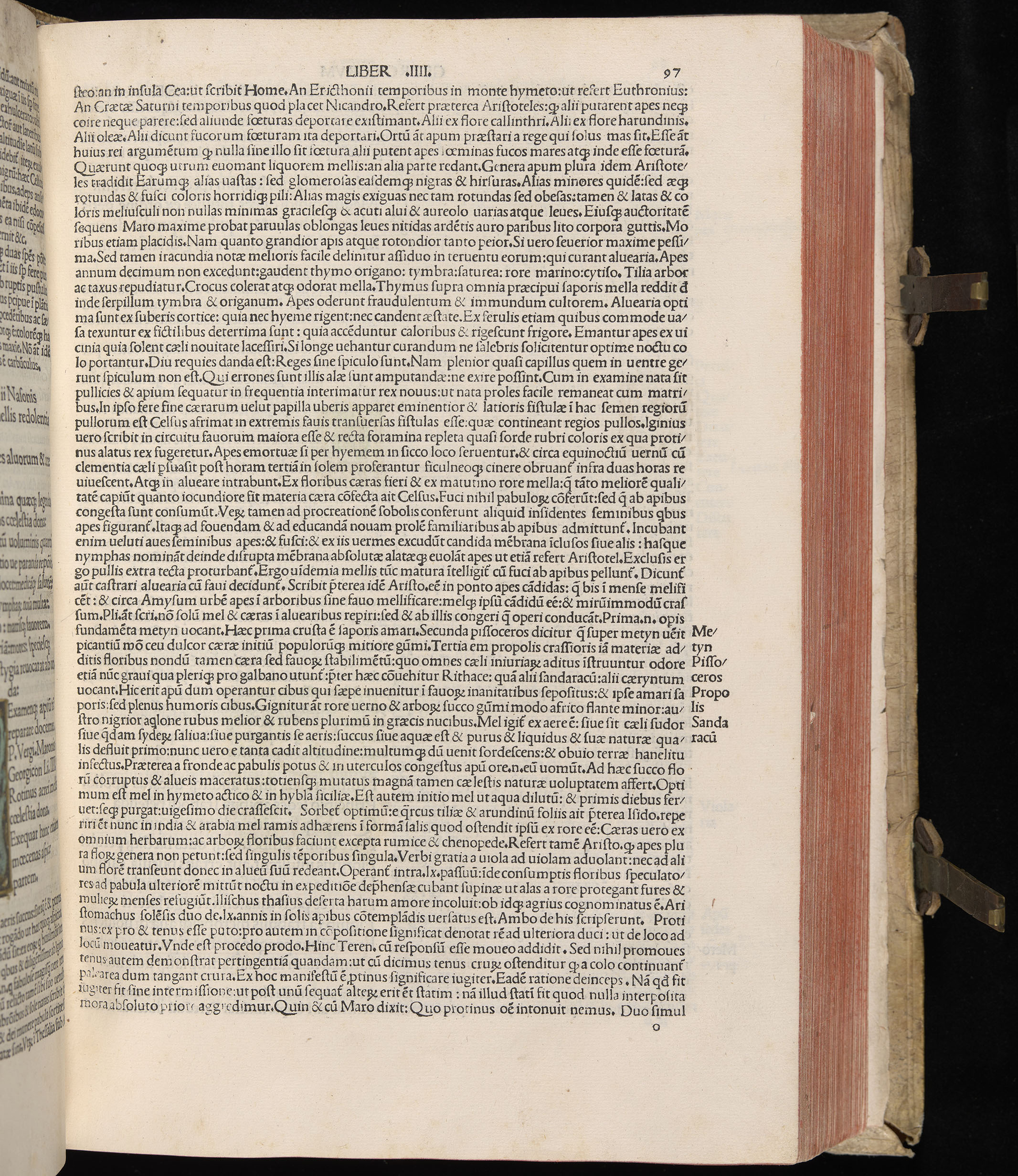 Vergilius cum c?mentariis quinque videlicet: Seruii, Landini, Ant. Mancinelli, Donati, Domitii. (M. Vegius' Book XIII addition to the Aen. Also Priapeia and Catalecta.) / Colophon: Impressu Venetiis per Bartolome? de Zanis de Portesio. . . . M.cccc.xciii. Stamped vellum with clasps. Very rare. Fol. - Image 213