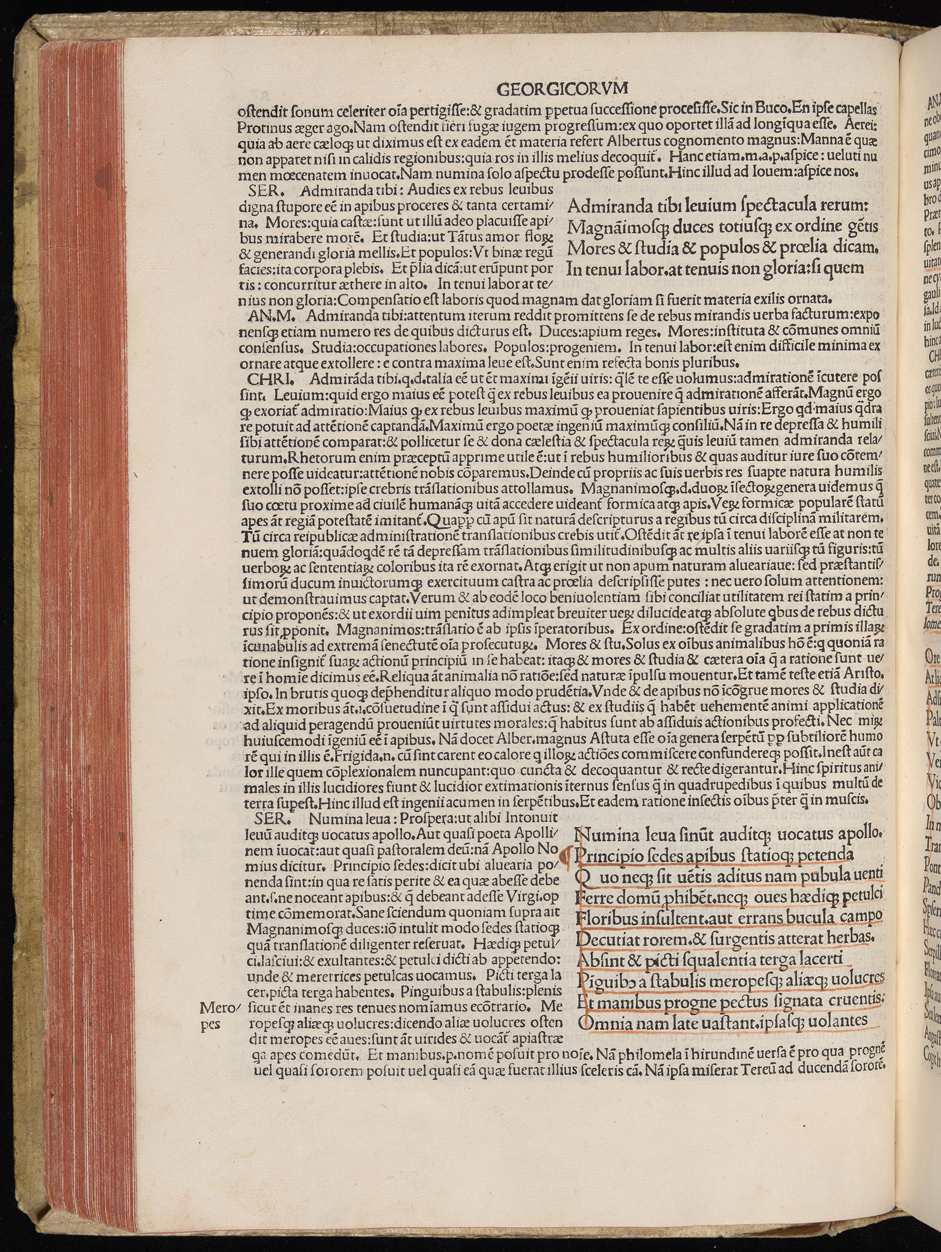 Vergilius cum c?mentariis quinque videlicet: Seruii, Landini, Ant. Mancinelli, Donati, Domitii. (M. Vegius' Book XIII addition to the Aen. Also Priapeia and Catalecta.) / Colophon: Impressu Venetiis per Bartolome? de Zanis de Portesio. . . . M.cccc.xciii. Stamped vellum with clasps. Very rare. Fol. - Image 214