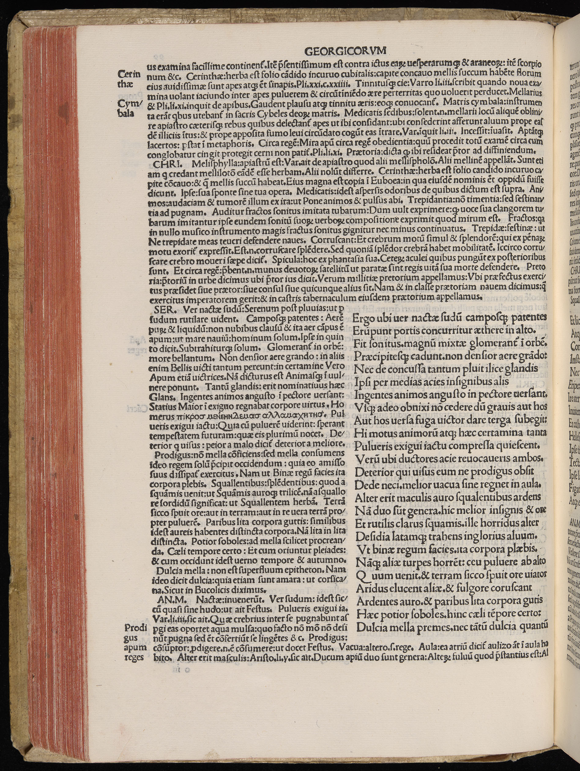Vergilius cum c?mentariis quinque videlicet: Seruii, Landini, Ant. Mancinelli, Donati, Domitii. (M. Vegius' Book XIII addition to the Aen. Also Priapeia and Catalecta.) / Colophon: Impressu Venetiis per Bartolome? de Zanis de Portesio. . . . M.cccc.xciii. Stamped vellum with clasps. Very rare. Fol. - Image 218