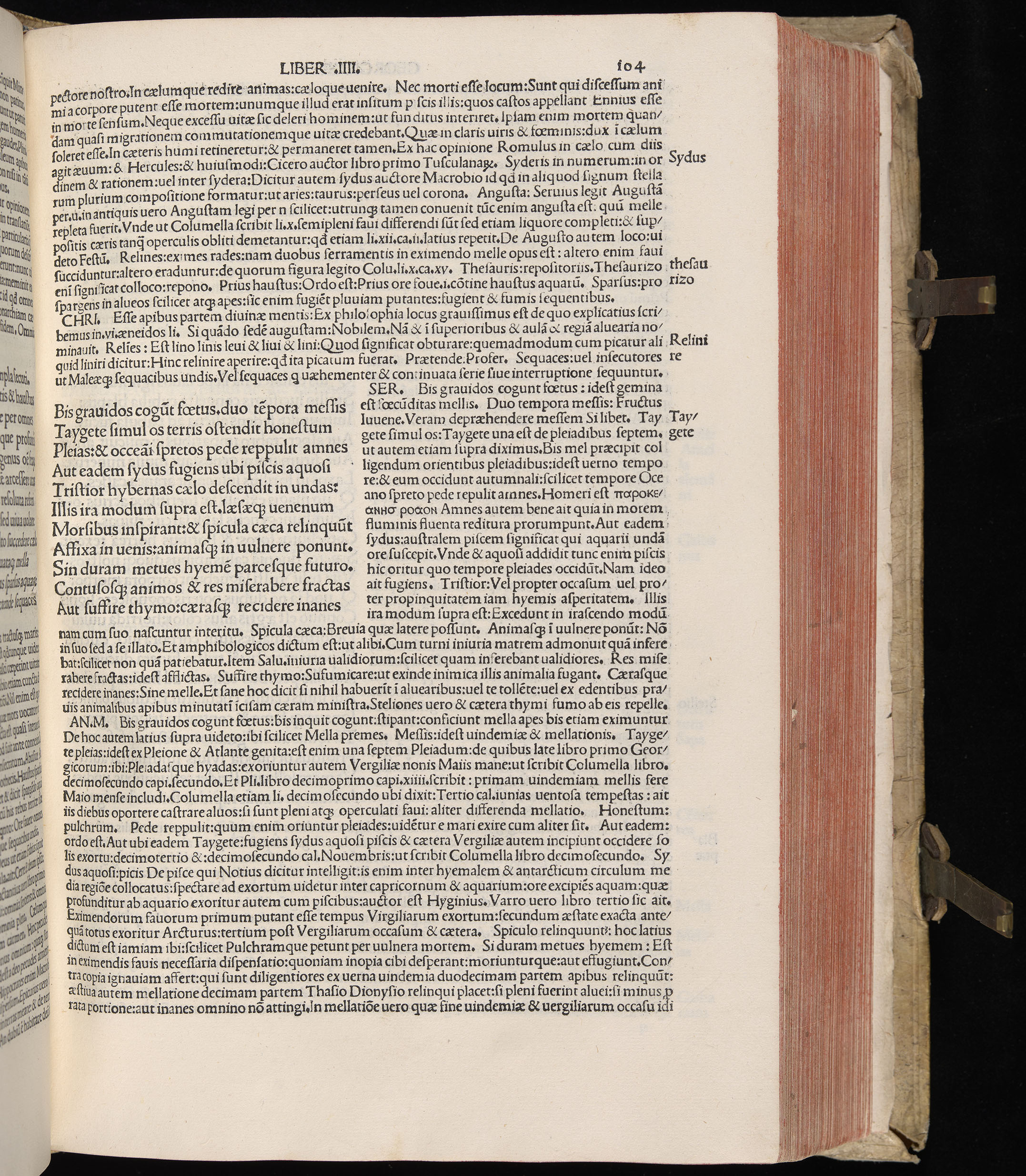 Vergilius cum c?mentariis quinque videlicet: Seruii, Landini, Ant. Mancinelli, Donati, Domitii. (M. Vegius' Book XIII addition to the Aen. Also Priapeia and Catalecta.) / Colophon: Impressu Venetiis per Bartolome? de Zanis de Portesio. . . . M.cccc.xciii. Stamped vellum with clasps. Very rare. Fol. - Image 227