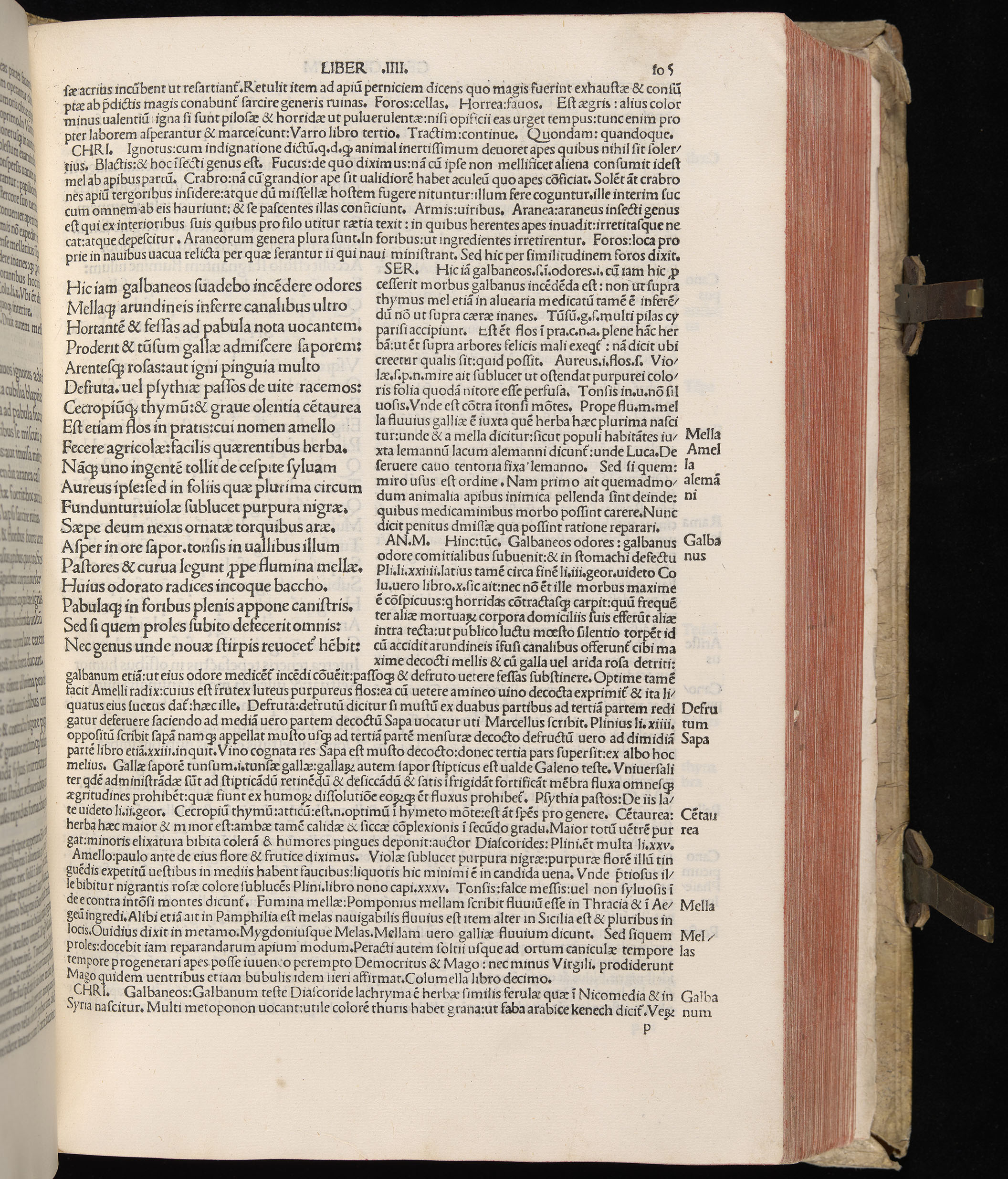 Vergilius cum c?mentariis quinque videlicet: Seruii, Landini, Ant. Mancinelli, Donati, Domitii. (M. Vegius' Book XIII addition to the Aen. Also Priapeia and Catalecta.) / Colophon: Impressu Venetiis per Bartolome? de Zanis de Portesio. . . . M.cccc.xciii. Stamped vellum with clasps. Very rare. Fol. - Image 229