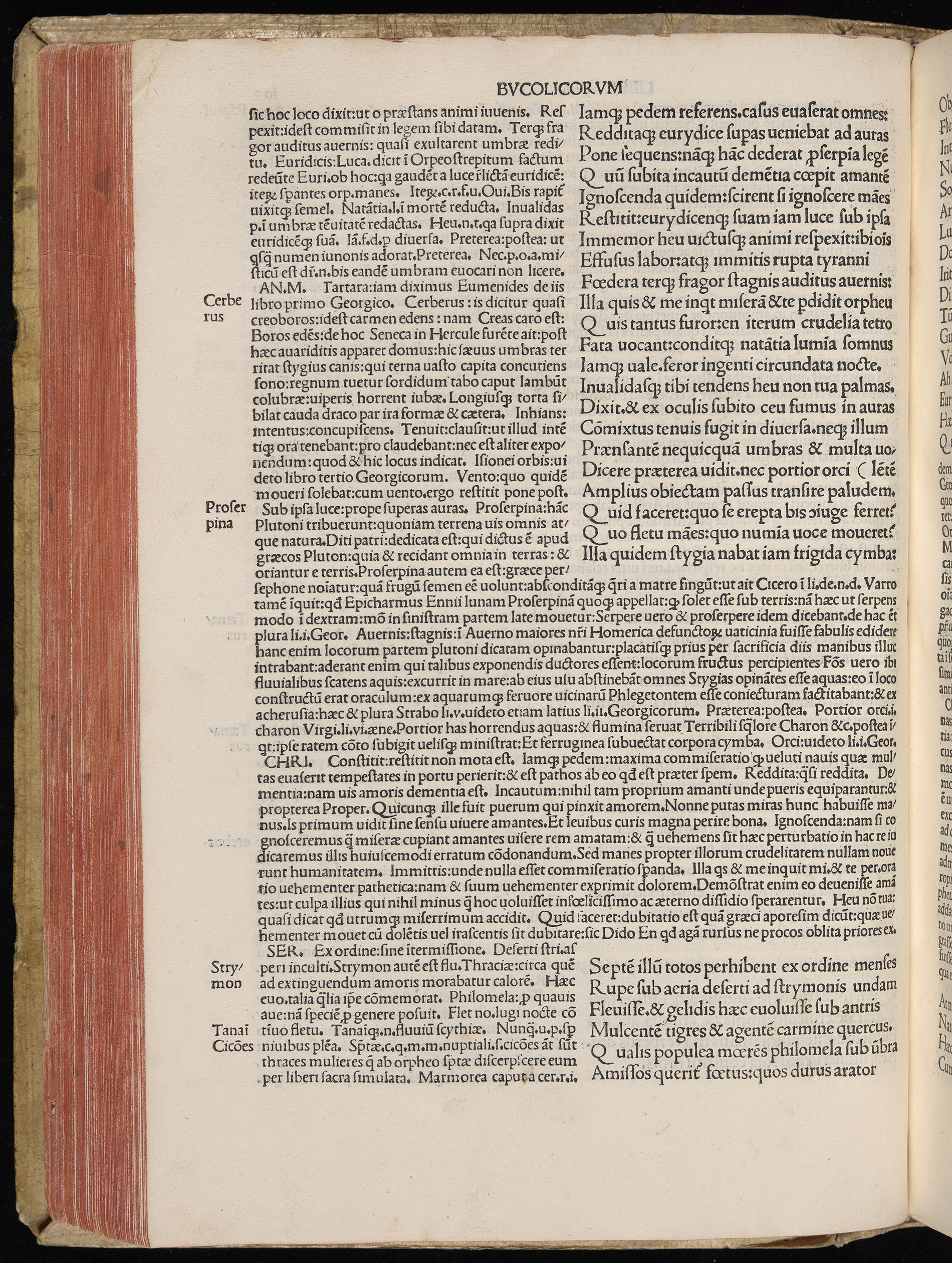 Vergilius cum c?mentariis quinque videlicet: Seruii, Landini, Ant. Mancinelli, Donati, Domitii. (M. Vegius' Book XIII addition to the Aen. Also Priapeia and Catalecta.) / Colophon: Impressu Venetiis per Bartolome? de Zanis de Portesio. . . . M.cccc.xciii. Stamped vellum with clasps. Very rare. Fol. - Image 238