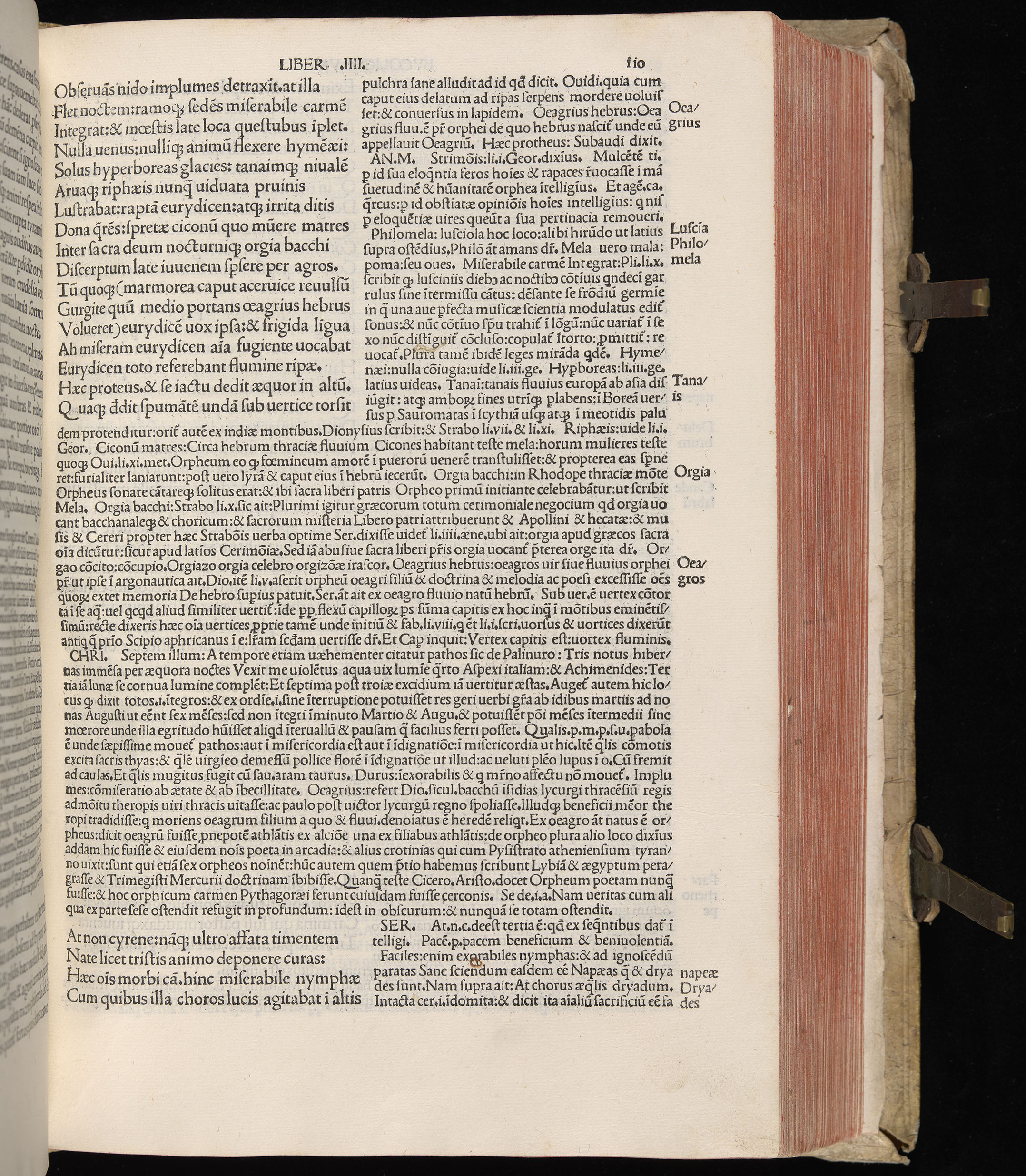 Vergilius cum c?mentariis quinque videlicet: Seruii, Landini, Ant. Mancinelli, Donati, Domitii. (M. Vegius' Book XIII addition to the Aen. Also Priapeia and Catalecta.) / Colophon: Impressu Venetiis per Bartolome? de Zanis de Portesio. . . . M.cccc.xciii. Stamped vellum with clasps. Very rare. Fol. - Image 239