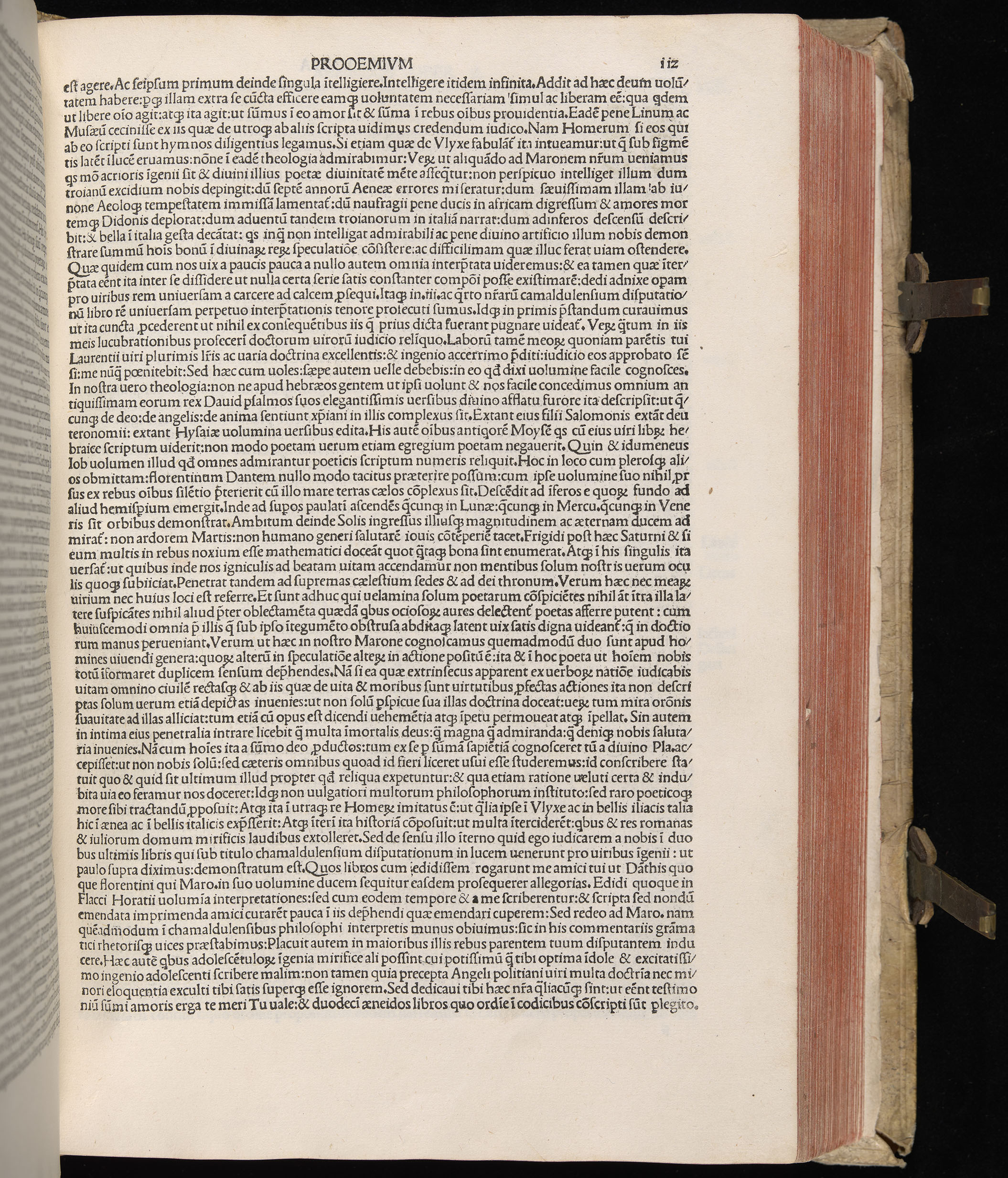 Vergilius cum c?mentariis quinque videlicet: Seruii, Landini, Ant. Mancinelli, Donati, Domitii. (M. Vegius' Book XIII addition to the Aen. Also Priapeia and Catalecta.) / Colophon: Impressu Venetiis per Bartolome? de Zanis de Portesio. . . . M.cccc.xciii. Stamped vellum with clasps. Very rare. Fol. - Image 243