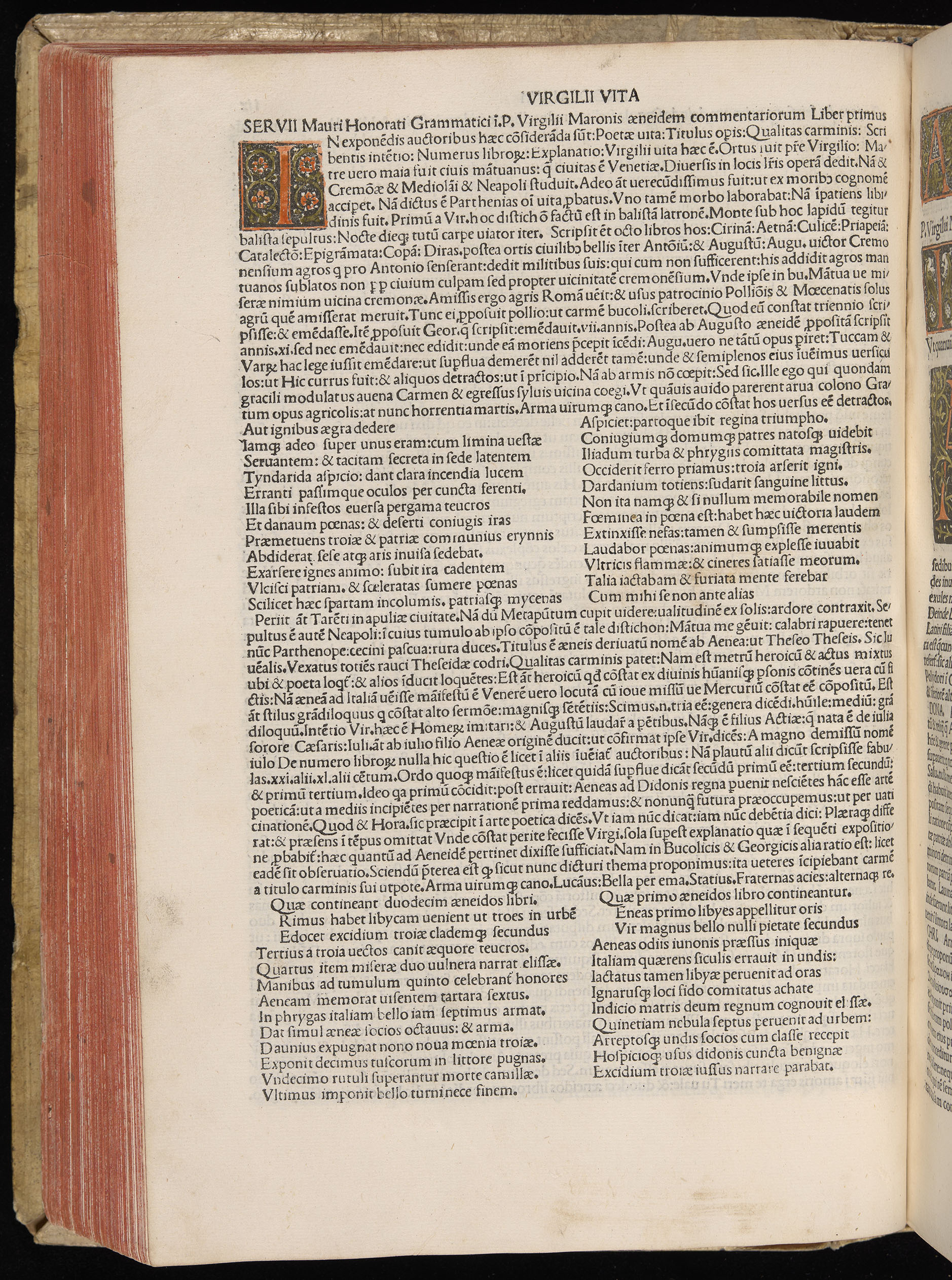 Vergilius cum c?mentariis quinque videlicet: Seruii, Landini, Ant. Mancinelli, Donati, Domitii. (M. Vegius' Book XIII addition to the Aen. Also Priapeia and Catalecta.) / Colophon: Impressu Venetiis per Bartolome? de Zanis de Portesio. . . . M.cccc.xciii. Stamped vellum with clasps. Very rare. Fol. - Image 244