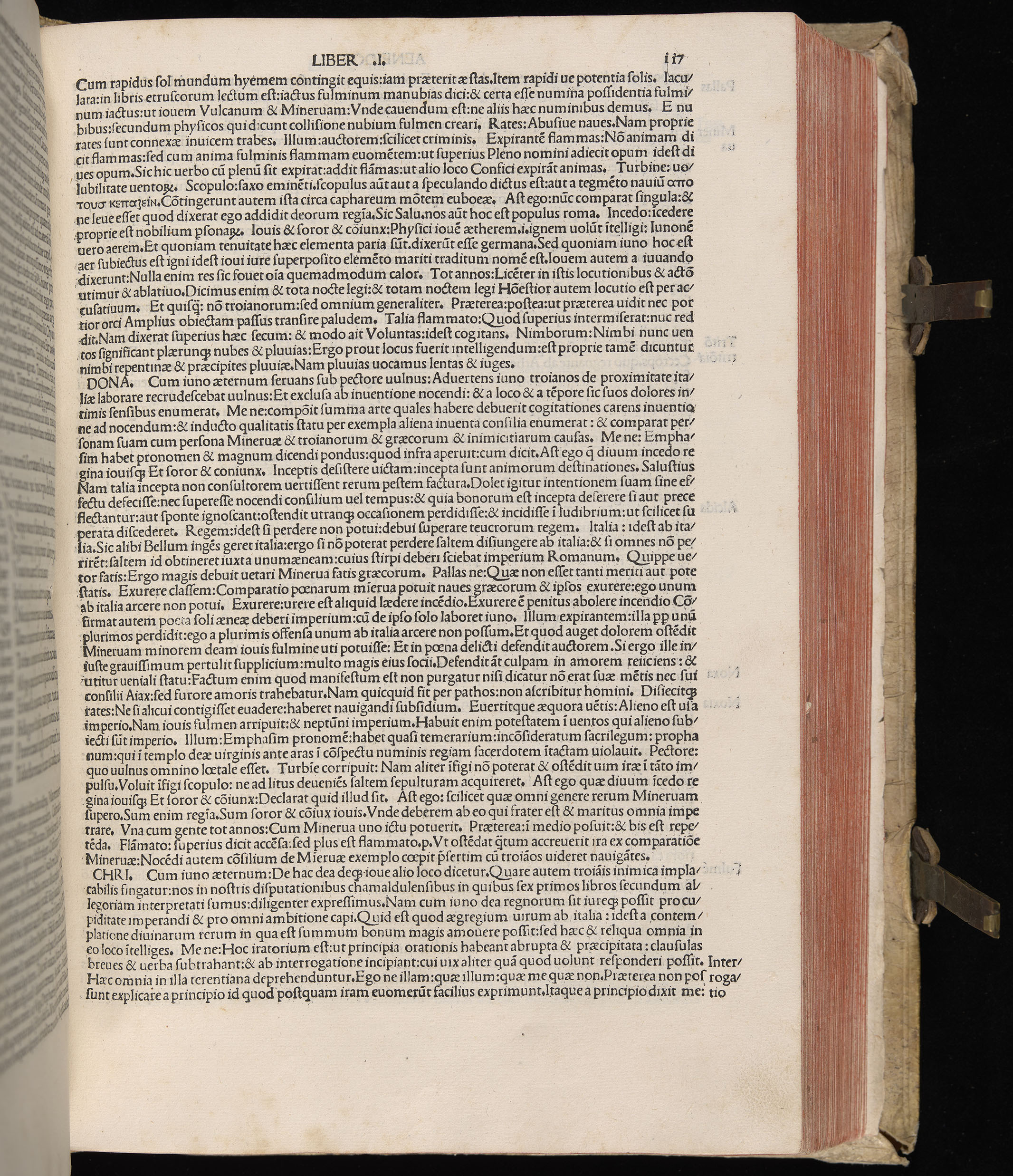 Vergilius cum c?mentariis quinque videlicet: Seruii, Landini, Ant. Mancinelli, Donati, Domitii. (M. Vegius' Book XIII addition to the Aen. Also Priapeia and Catalecta.) / Colophon: Impressu Venetiis per Bartolome? de Zanis de Portesio. . . . M.cccc.xciii. Stamped vellum with clasps. Very rare. Fol. - Image 253