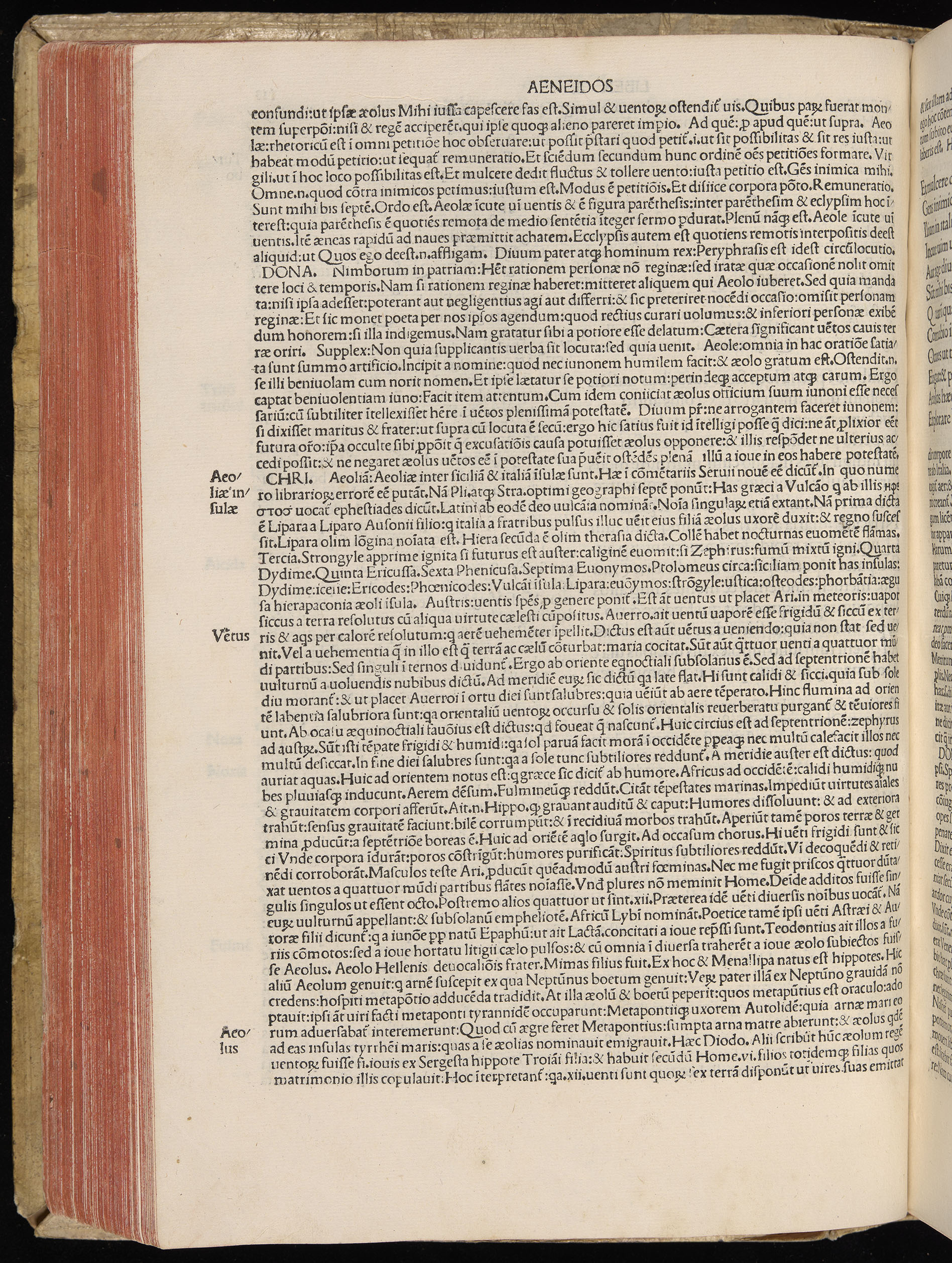 Vergilius cum c?mentariis quinque videlicet: Seruii, Landini, Ant. Mancinelli, Donati, Domitii. (M. Vegius' Book XIII addition to the Aen. Also Priapeia and Catalecta.) / Colophon: Impressu Venetiis per Bartolome? de Zanis de Portesio. . . . M.cccc.xciii. Stamped vellum with clasps. Very rare. Fol. - Image 256
