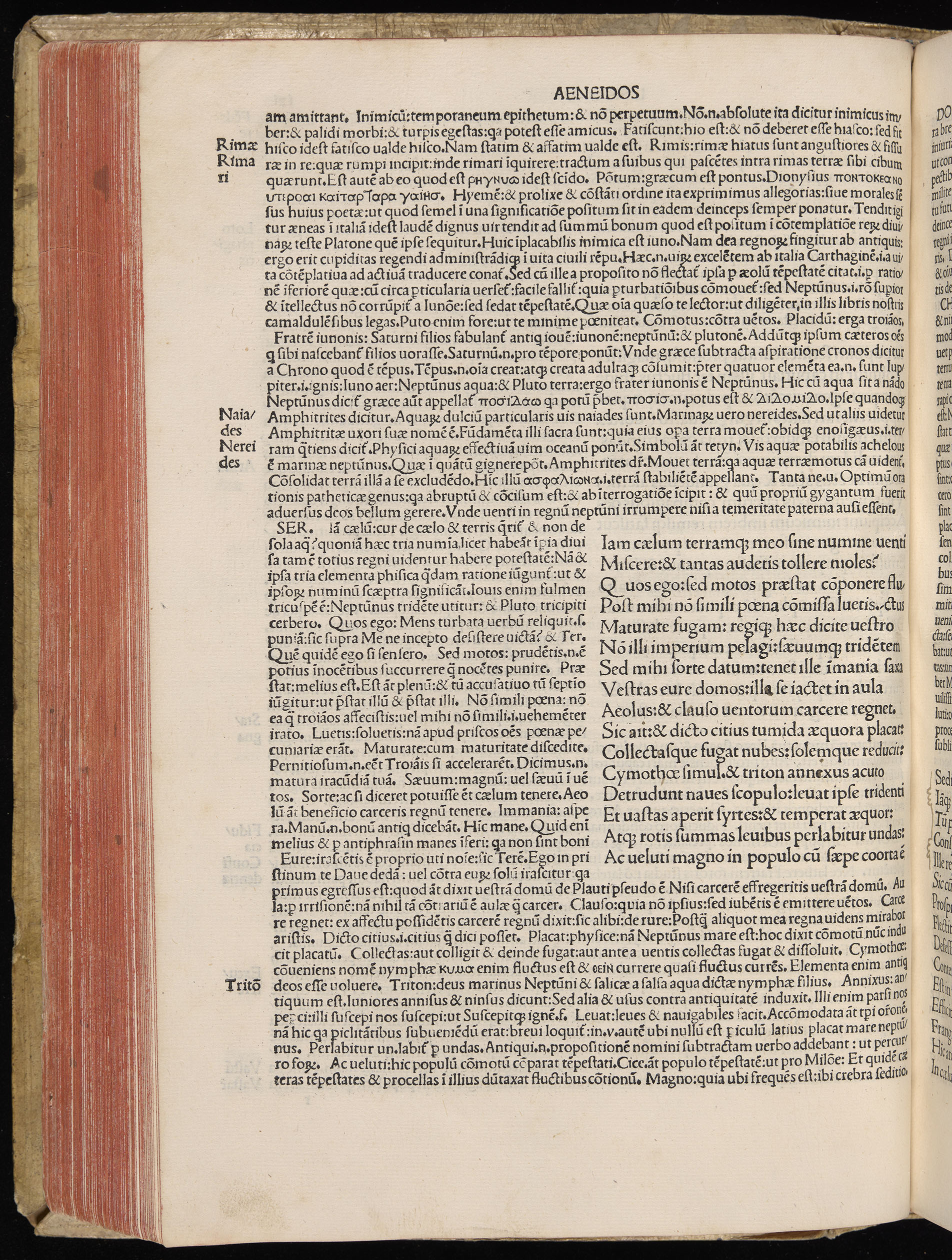 Vergilius cum c?mentariis quinque videlicet: Seruii, Landini, Ant. Mancinelli, Donati, Domitii. (M. Vegius' Book XIII addition to the Aen. Also Priapeia and Catalecta.) / Colophon: Impressu Venetiis per Bartolome? de Zanis de Portesio. . . . M.cccc.xciii. Stamped vellum with clasps. Very rare. Fol. - Image 262