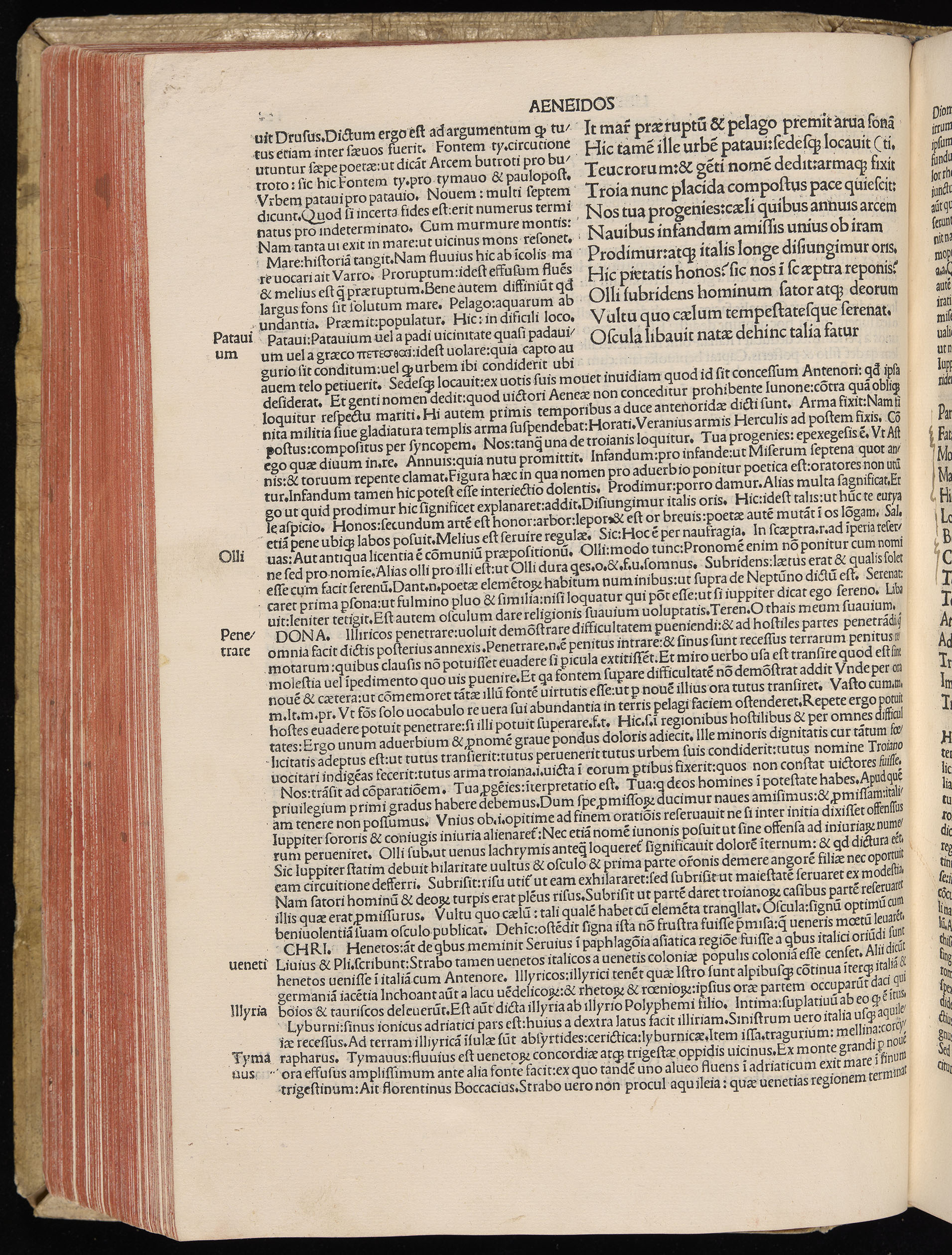 Vergilius cum c?mentariis quinque videlicet: Seruii, Landini, Ant. Mancinelli, Donati, Domitii. (M. Vegius' Book XIII addition to the Aen. Also Priapeia and Catalecta.) / Colophon: Impressu Venetiis per Bartolome? de Zanis de Portesio. . . . M.cccc.xciii. Stamped vellum with clasps. Very rare. Fol. - Image 272