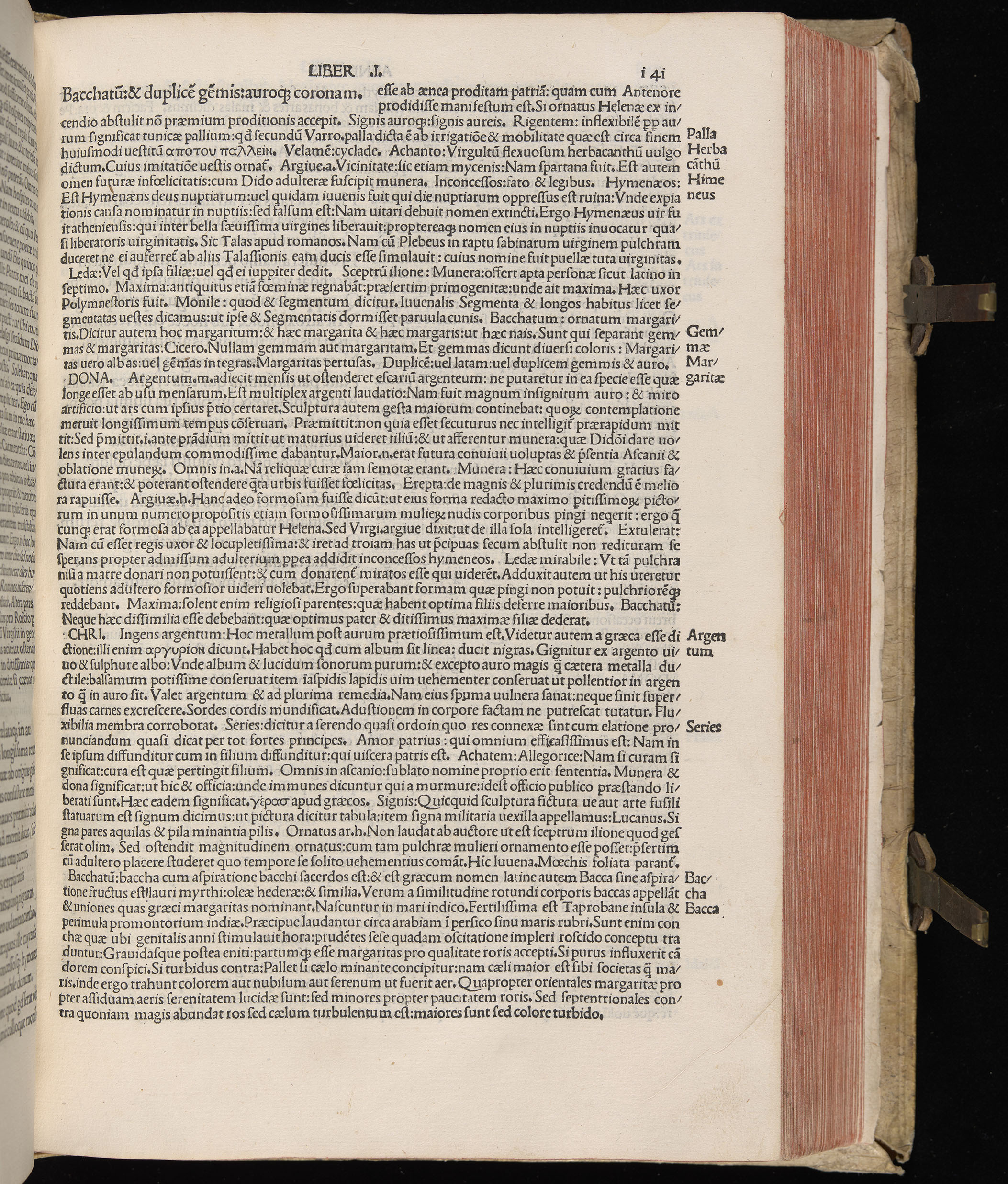Vergilius cum c?mentariis quinque videlicet: Seruii, Landini, Ant. Mancinelli, Donati, Domitii. (M. Vegius' Book XIII addition to the Aen. Also Priapeia and Catalecta.) / Colophon: Impressu Venetiis per Bartolome? de Zanis de Portesio. . . . M.cccc.xciii. Stamped vellum with clasps. Very rare. Fol. - Image 301