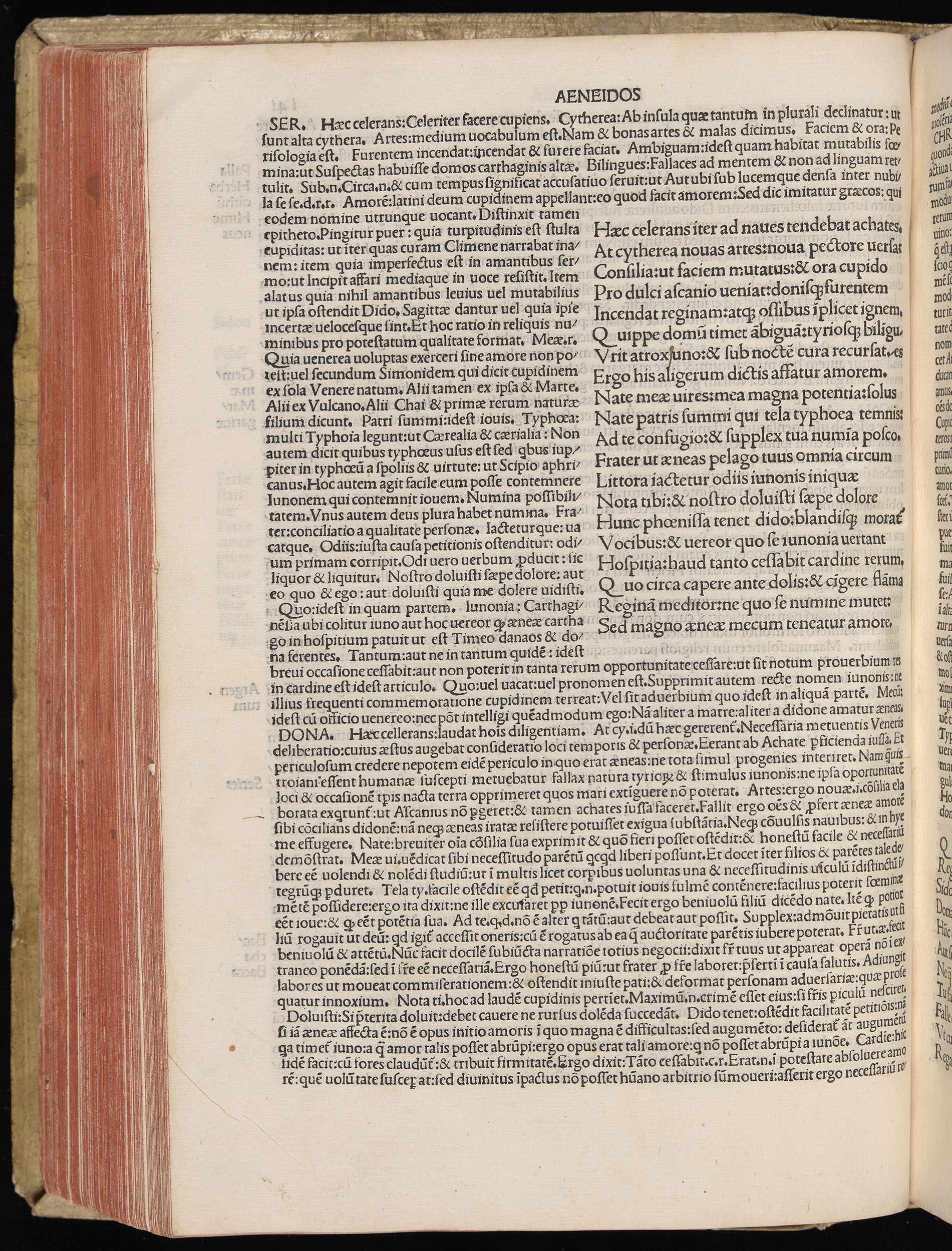 Vergilius cum c?mentariis quinque videlicet: Seruii, Landini, Ant. Mancinelli, Donati, Domitii. (M. Vegius' Book XIII addition to the Aen. Also Priapeia and Catalecta.) / Colophon: Impressu Venetiis per Bartolome? de Zanis de Portesio. . . . M.cccc.xciii. Stamped vellum with clasps. Very rare. Fol. - Image 302