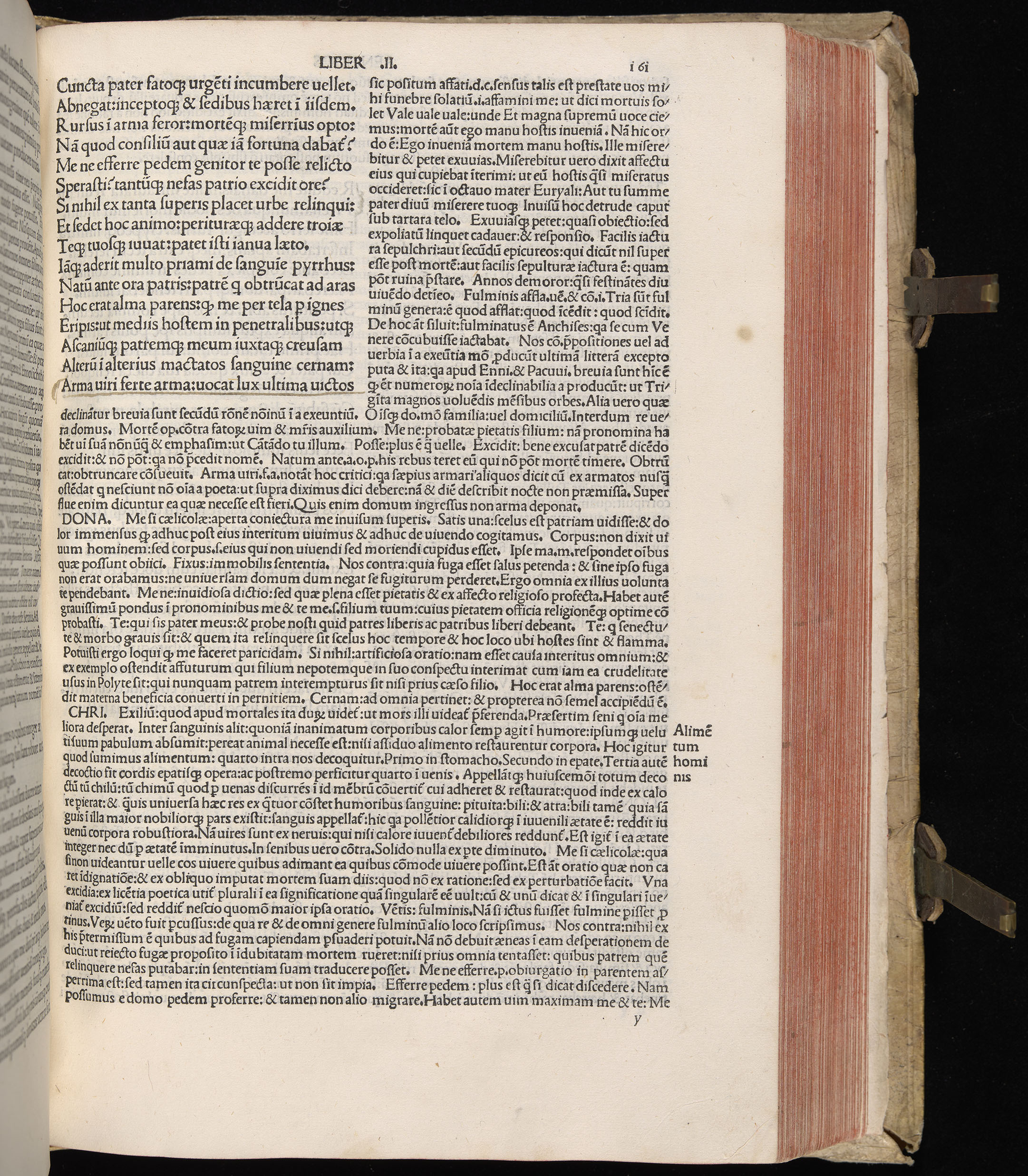 Vergilius cum c?mentariis quinque videlicet: Seruii, Landini, Ant. Mancinelli, Donati, Domitii. (M. Vegius' Book XIII addition to the Aen. Also Priapeia and Catalecta.) / Colophon: Impressu Venetiis per Bartolome? de Zanis de Portesio. . . . M.cccc.xciii. Stamped vellum with clasps. Very rare. Fol. - Image 341