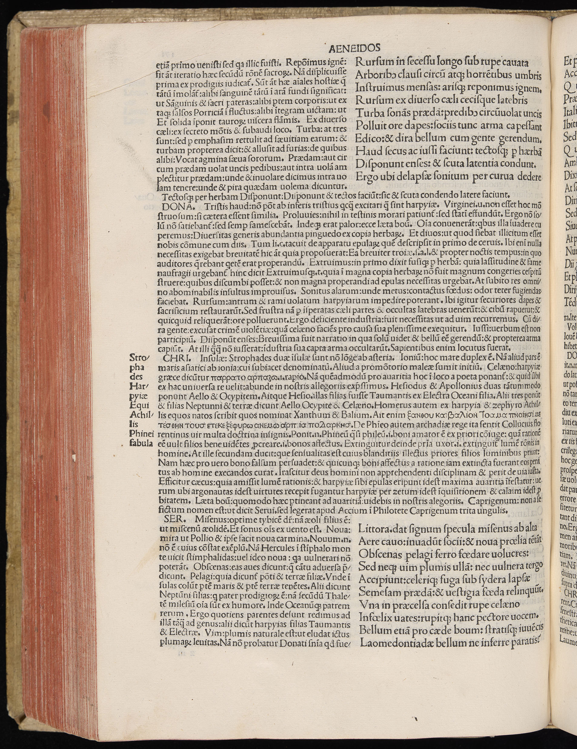 Vergilius cum c?mentariis quinque videlicet: Seruii, Landini, Ant. Mancinelli, Donati, Domitii. (M. Vegius' Book XIII addition to the Aen. Also Priapeia and Catalecta.) / Colophon: Impressu Venetiis per Bartolome? de Zanis de Portesio. . . . M.cccc.xciii. Stamped vellum with clasps. Very rare. Fol. - Image 362