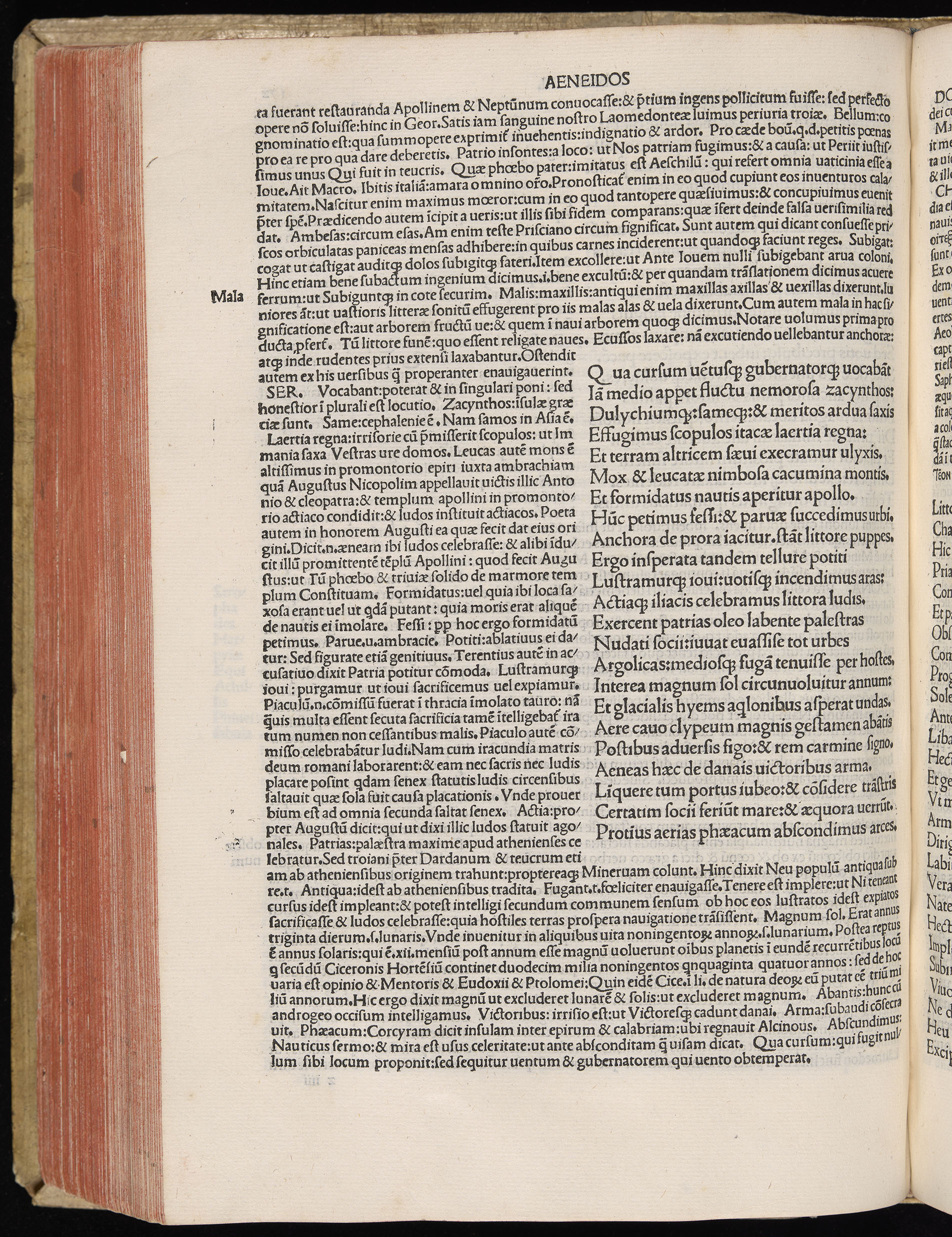 Vergilius cum c?mentariis quinque videlicet: Seruii, Landini, Ant. Mancinelli, Donati, Domitii. (M. Vegius' Book XIII addition to the Aen. Also Priapeia and Catalecta.) / Colophon: Impressu Venetiis per Bartolome? de Zanis de Portesio. . . . M.cccc.xciii. Stamped vellum with clasps. Very rare. Fol. - Image 364