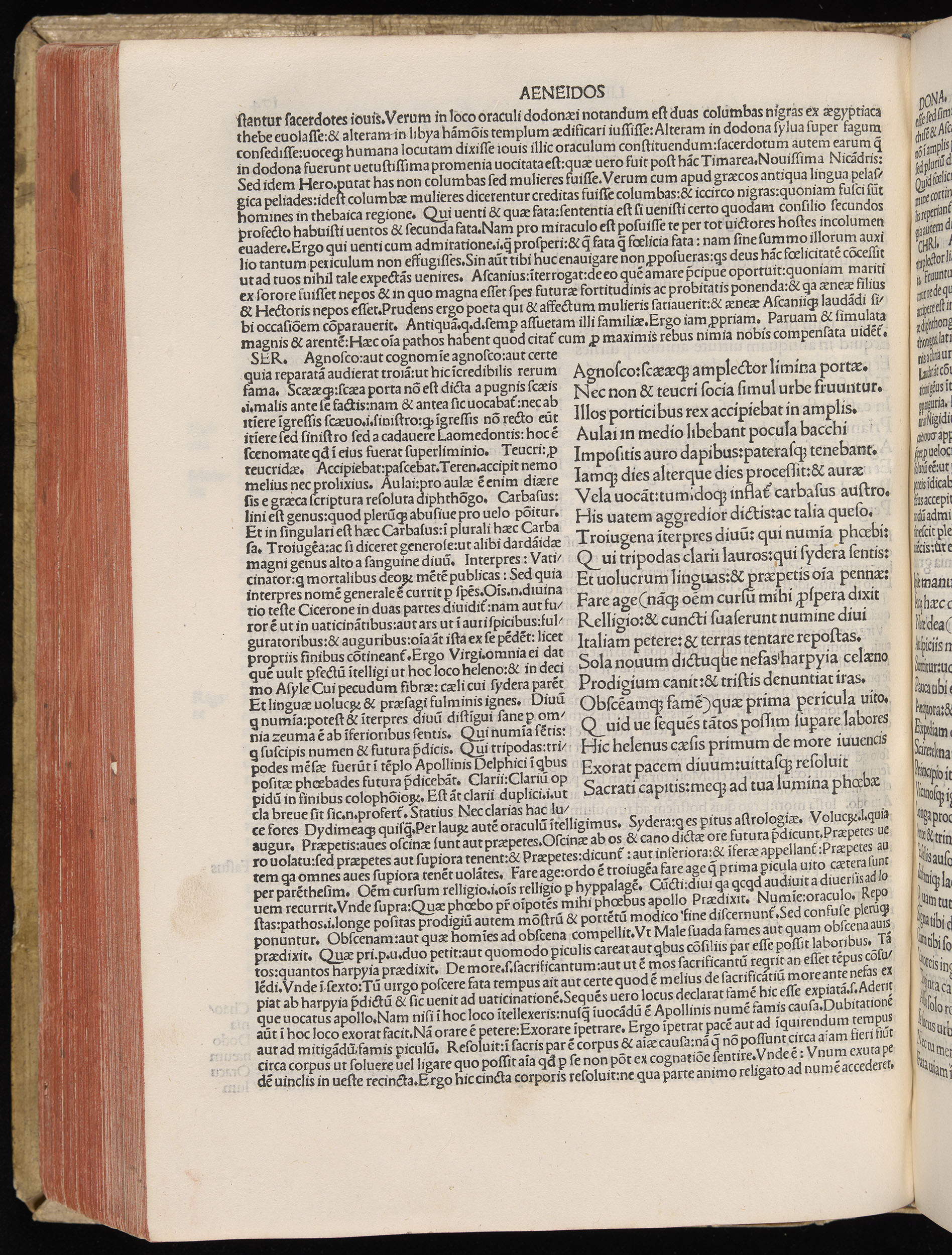 Vergilius cum c?mentariis quinque videlicet: Seruii, Landini, Ant. Mancinelli, Donati, Domitii. (M. Vegius' Book XIII addition to the Aen. Also Priapeia and Catalecta.) / Colophon: Impressu Venetiis per Bartolome? de Zanis de Portesio. . . . M.cccc.xciii. Stamped vellum with clasps. Very rare. Fol. - Image 368
