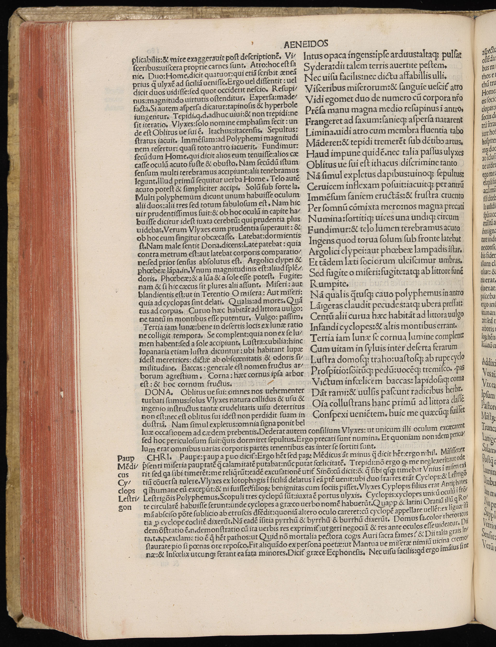 Vergilius cum c?mentariis quinque videlicet: Seruii, Landini, Ant. Mancinelli, Donati, Domitii. (M. Vegius' Book XIII addition to the Aen. Also Priapeia and Catalecta.) / Colophon: Impressu Venetiis per Bartolome? de Zanis de Portesio. . . . M.cccc.xciii. Stamped vellum with clasps. Very rare. Fol. - Image 380