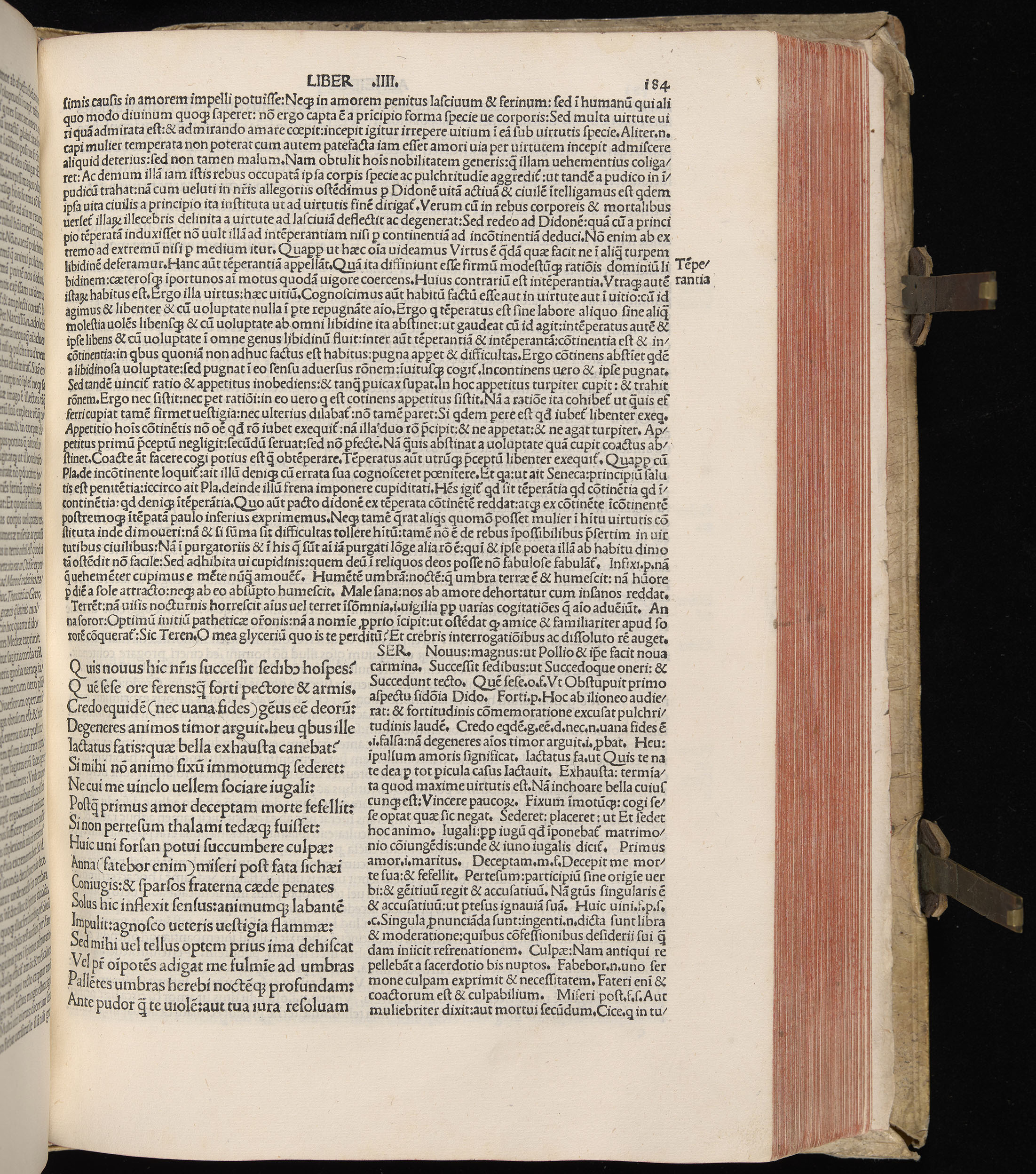 Vergilius cum c?mentariis quinque videlicet: Seruii, Landini, Ant. Mancinelli, Donati, Domitii. (M. Vegius' Book XIII addition to the Aen. Also Priapeia and Catalecta.) / Colophon: Impressu Venetiis per Bartolome? de Zanis de Portesio. . . . M.cccc.xciii. Stamped vellum with clasps. Very rare. Fol. - Image 387
