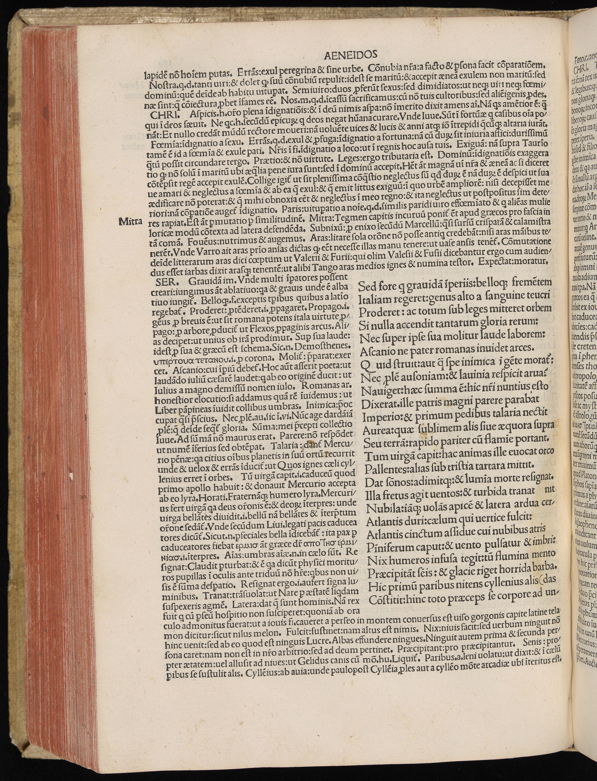 Vergilius cum c?mentariis quinque videlicet: Seruii, Landini, Ant. Mancinelli, Donati, Domitii. (M. Vegius' Book XIII addition to the Aen. Also Priapeia and Catalecta.) / Colophon: Impressu Venetiis per Bartolome? de Zanis de Portesio. . . . M.cccc.xciii. Stamped vellum with clasps. Very rare. Fol. - Image 398